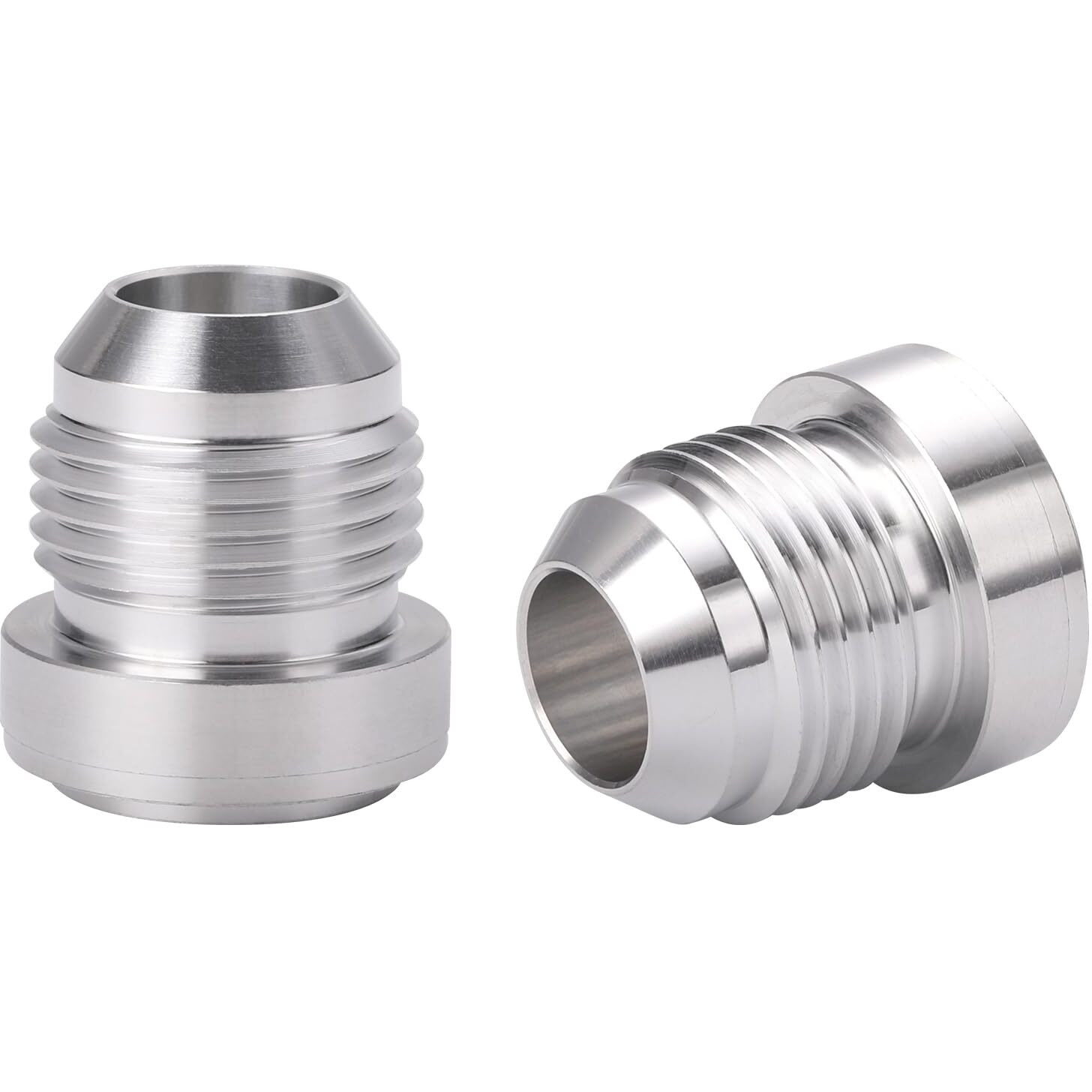 Podavelle 10An Male Flare Weld On Fitting Bung Adapter For Fuel Oil Hose Tank Aluminum, Pack Of 2