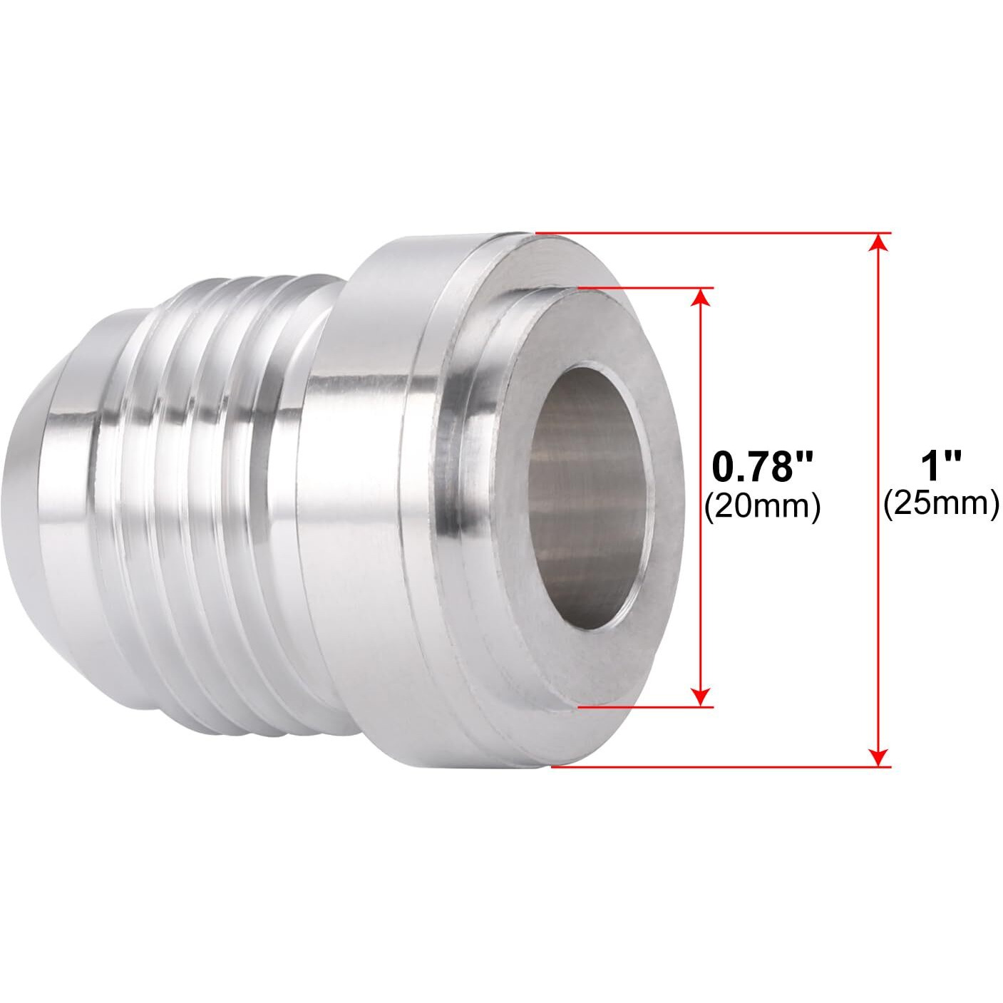 Podavelle 10An Male Flare Weld On Fitting Bung Adapter For Fuel Oil Hose Tank Aluminum, Pack Of 2