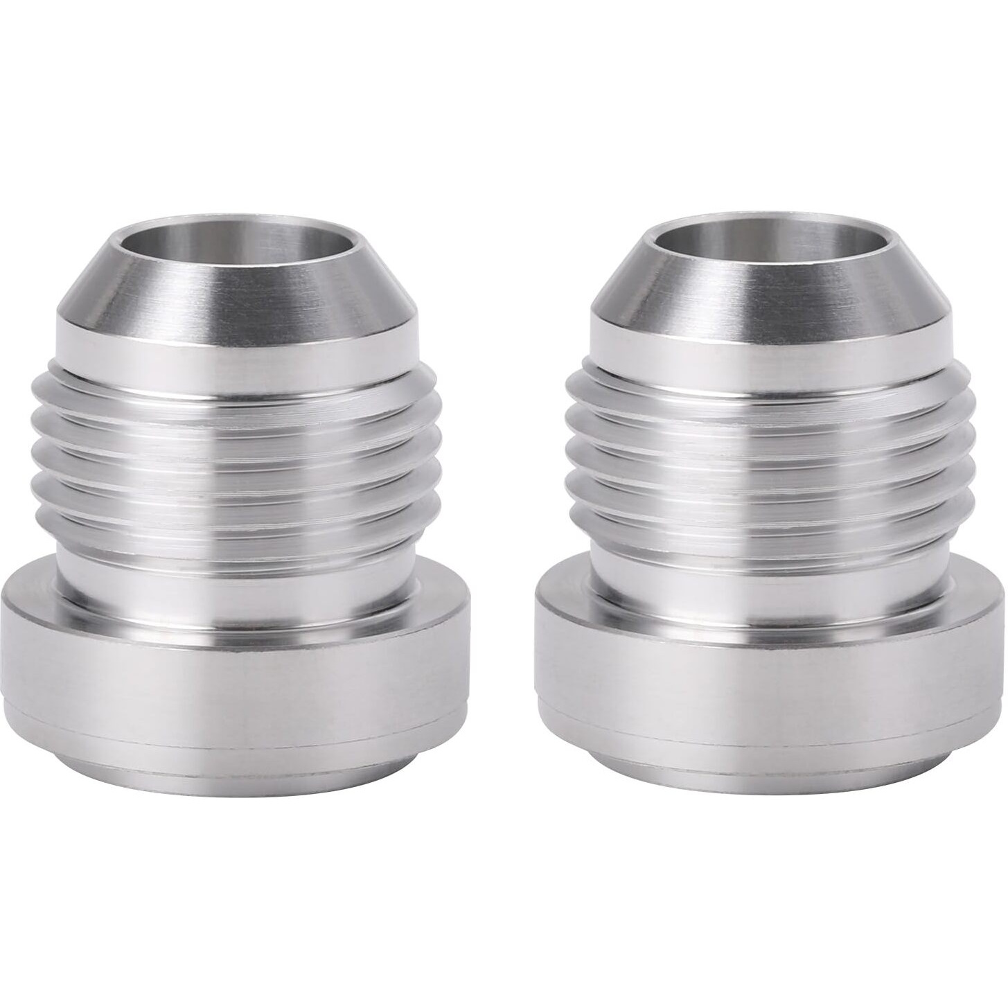 Podavelle 10An Male Flare Weld On Fitting Bung Adapter For Fuel Oil Hose Tank Aluminum, Pack Of 2