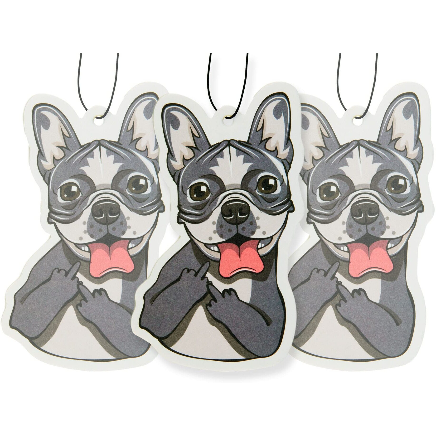 Dog Car Air Freshener 3 Pack French Bulldog Scented With Essential Oils By Fresh Fresheners