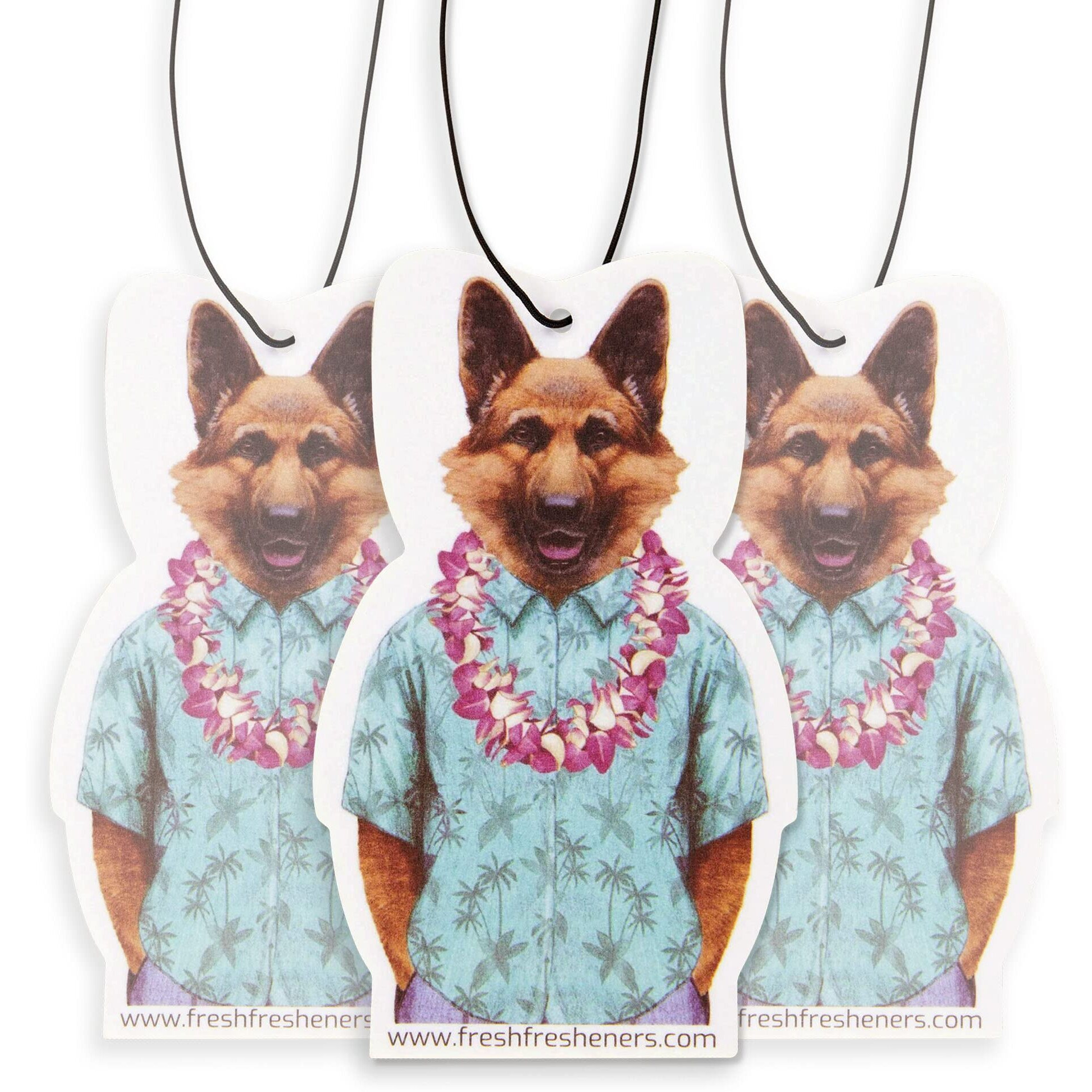 Dog Car Air Freshener 3 Pack German Shepherd Scented With Essential Oils By Fresh Fresheners (3 Pack)
