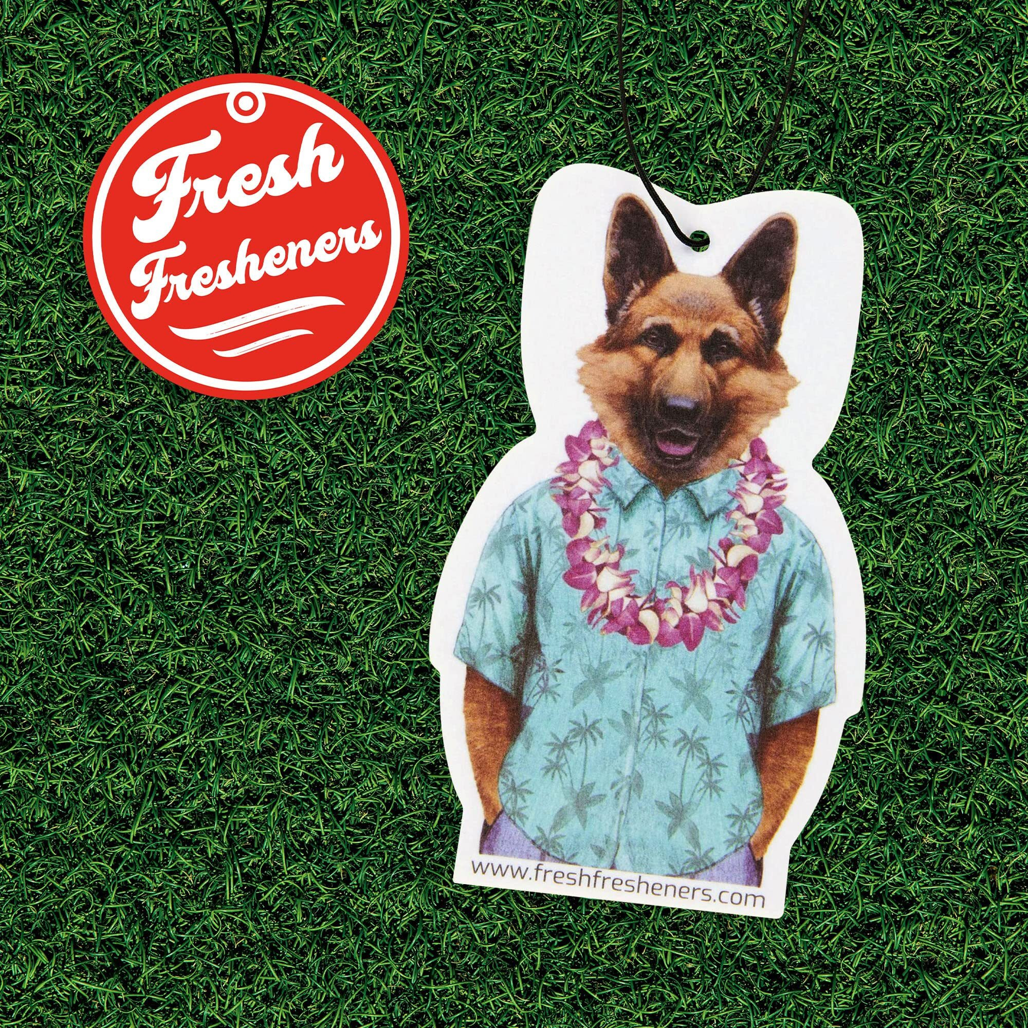 Dog Car Air Freshener 3 Pack German Shepherd Scented With Essential Oils By Fresh Fresheners (3 Pack)
