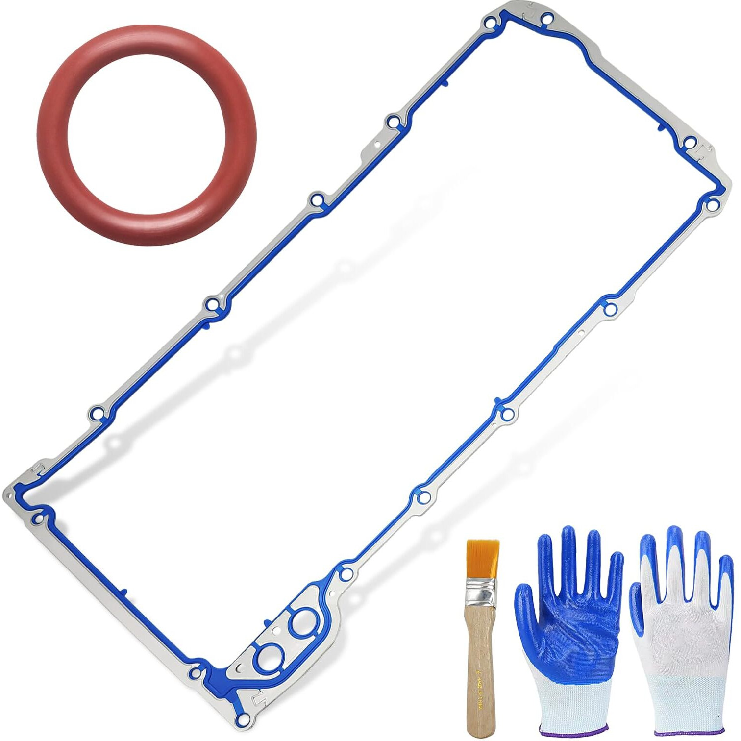 Lobiutiya 12612350 Oil Pan Gasket + B32790 Oil Pump Gaskets, Os30693R Gasket Kit Compatible With Chevy Silverado, Suburban, Tahoe, Trailblazer, Gmc Sierra, Yukon, Envoy For 4.8L, 5.3L, 6.0L, 6.2L