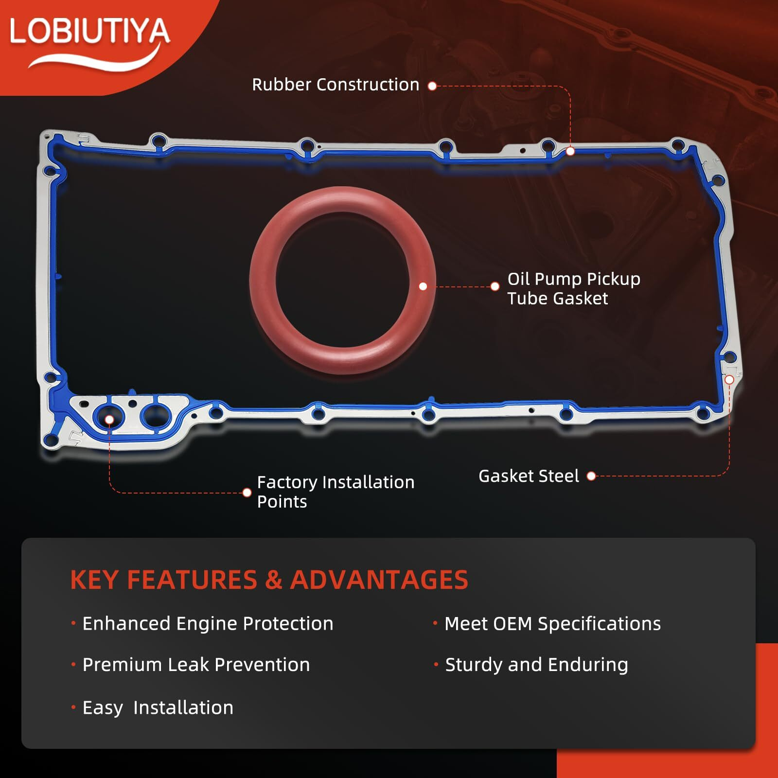 Lobiutiya 12612350 Oil Pan Gasket + B32790 Oil Pump Gaskets, Os30693R Gasket Kit Compatible With Chevy Silverado, Suburban, Tahoe, Trailblazer, Gmc Sierra, Yukon, Envoy For 4.8L, 5.3L, 6.0L, 6.2L