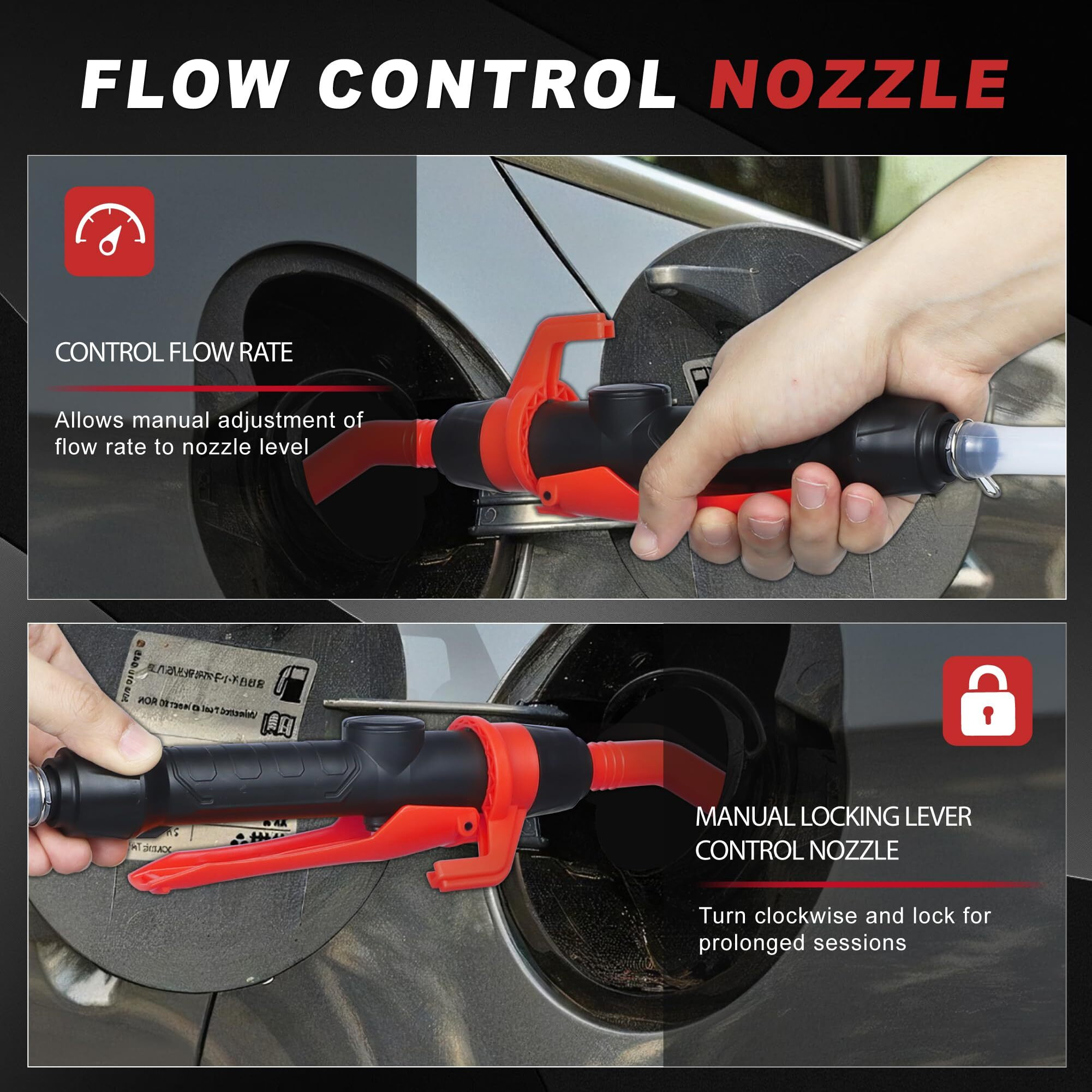 Portable Fuel Transfer Pump Battery Operated Electric Siphon Pump For Gas, Fuel, Diesel, Water Transfer 2.2 Gpm Flow Oil Extractor -Easy To Use Hand Fuel Pump, Transfer Pump