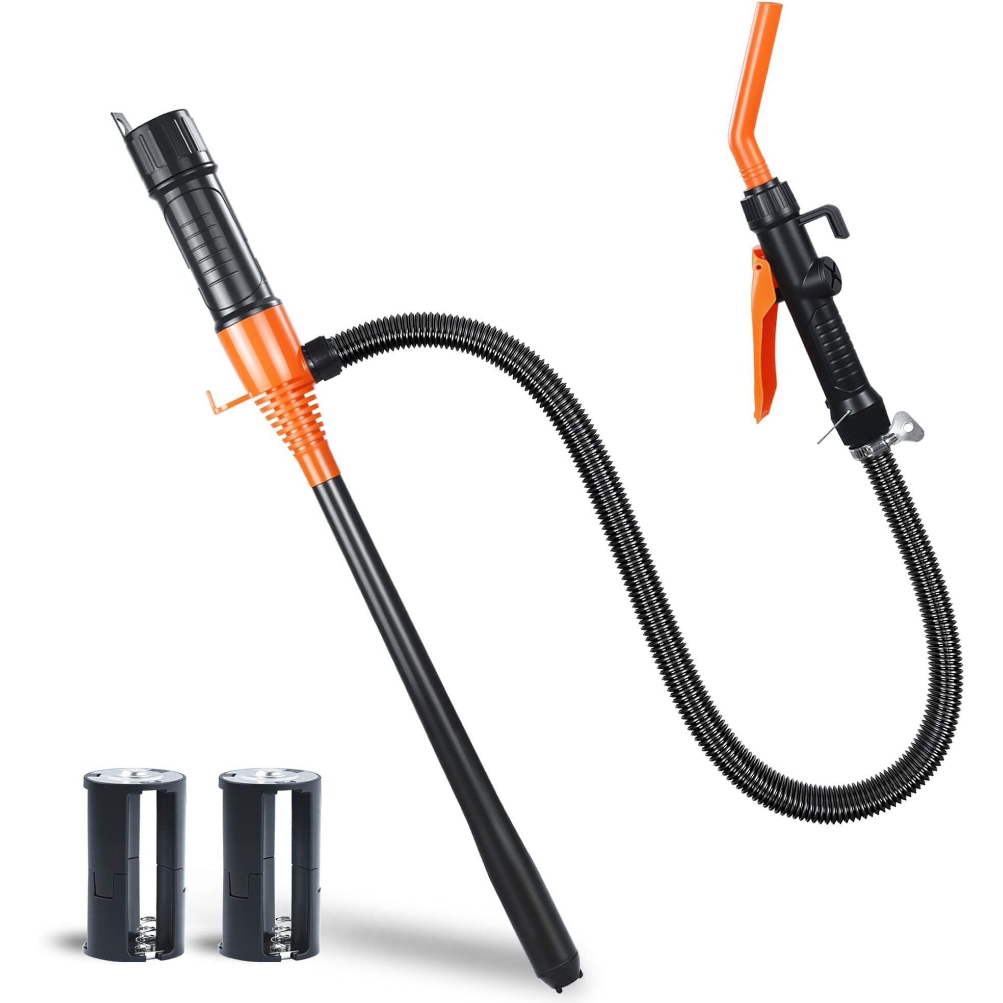 Gexihodie Portable Power Battery Pump, Battery Operated Fuel Transfer Pump, Electric Siphon Pump For Gas, Oil, Diesel Transfer, Gasoline Pump With Flow Control Nozzle, 2.2Gpm Hand Oil Extractor