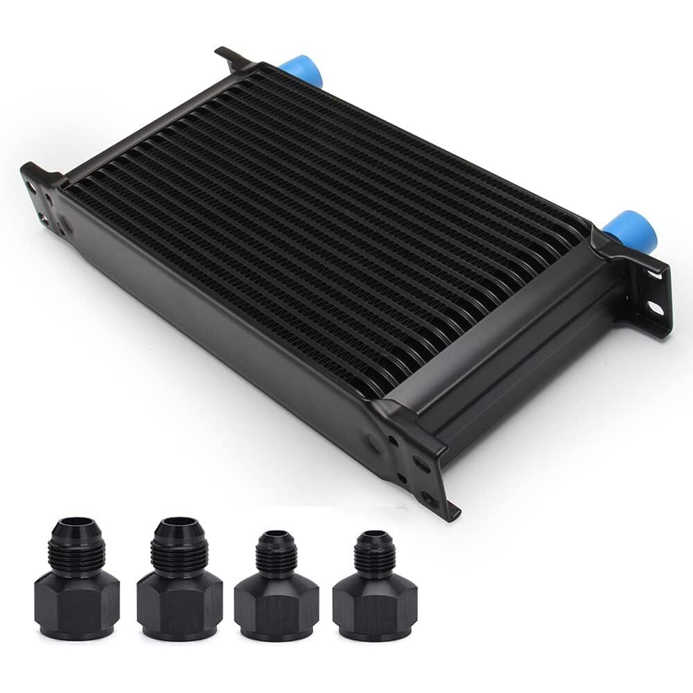 Htracing 19 Row An10 10An Transmission Oil Cooler Kit Stacked Plate With 6An 8An Adapter Universal Engine Transmission British Radiator Oil Cooler Condenser Aluminium Alloy Black