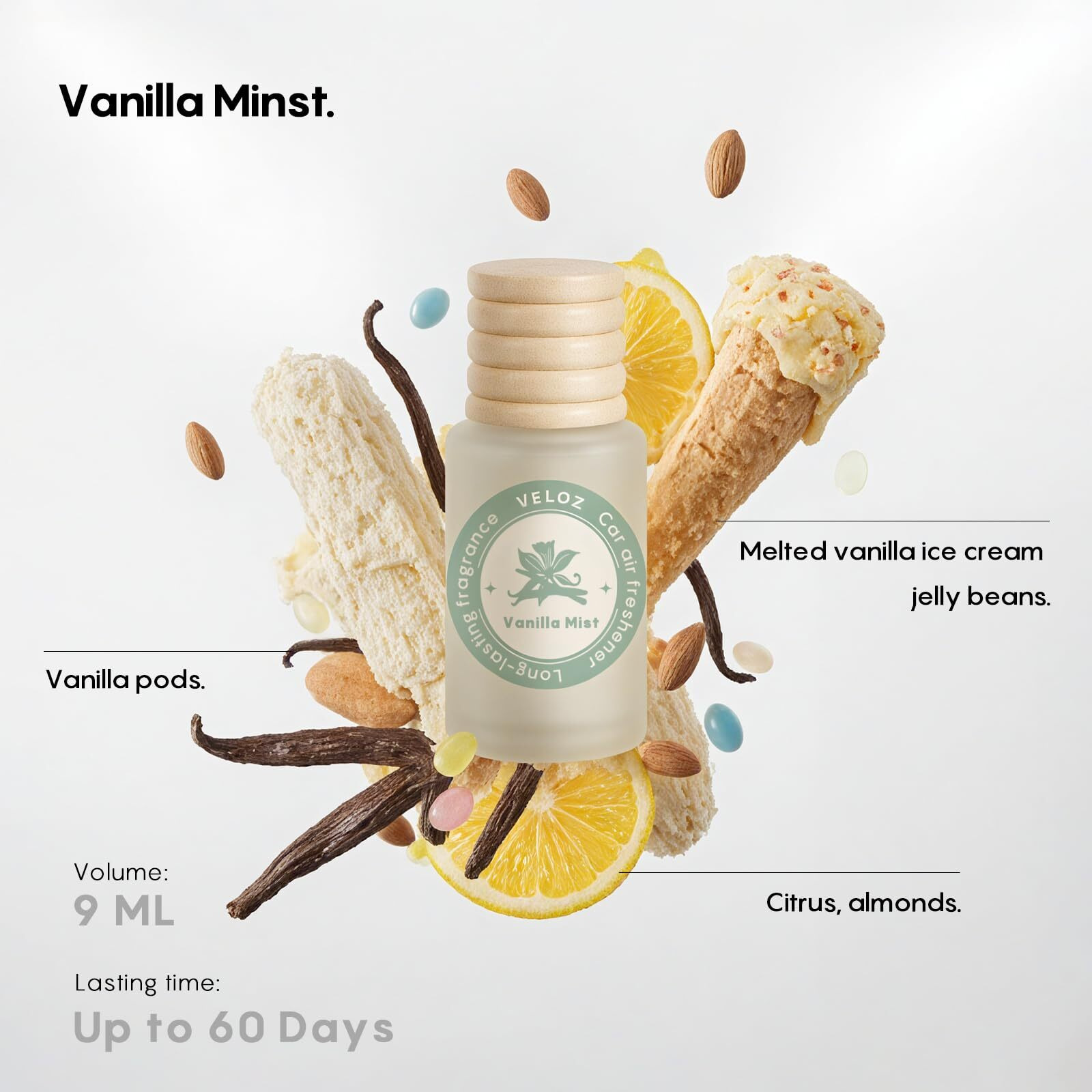 Veloz Hanging Car Air Freshener-Vanilla Mist Scent Long Lasting Essential Oil Car Diffuser