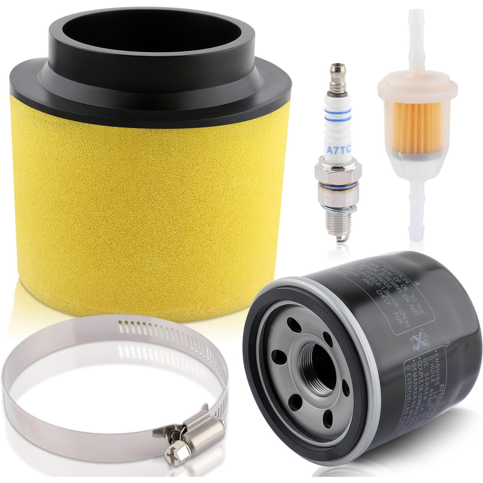 Carbbia 0470-391 Dual Stage Air Filter With Oil Filter Fuel Filter Spark Plug Compatible With Arctic Cat 400 2X4 4X4 Green Red 375 2X4 4X4 Green Red Tbx Fs-936 0470-322