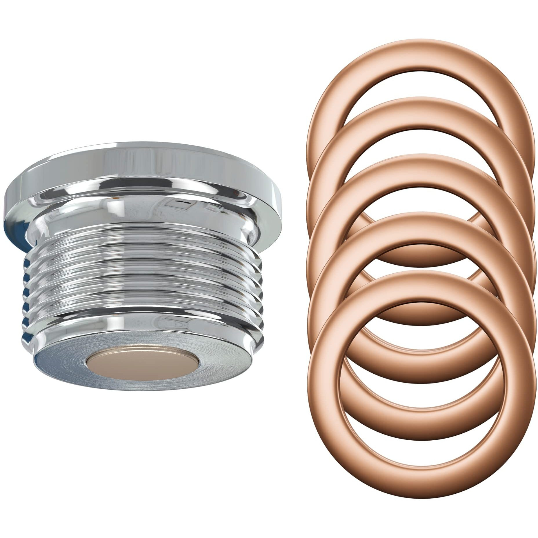 Magnetic Oil Drain Plug M18X1.5 - Neodymium Magnet Aluminum Bolt - With 5 Cooper Washer - Heavy Duty Oil Drain Plug - Anti Leakage Replacement For Car Motorcycle Boat By Automajor