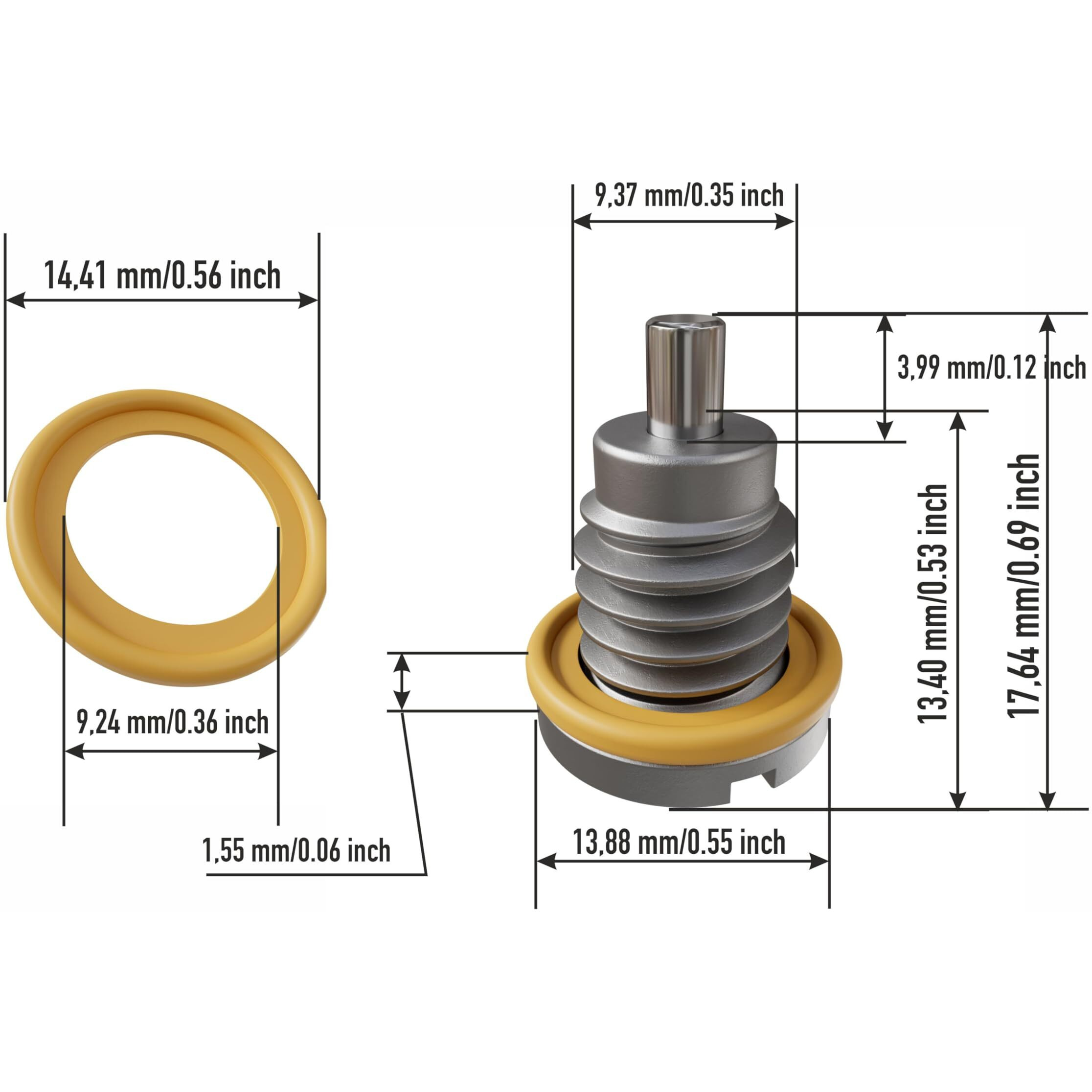 3Pcs Neodymium Magnet Oil Drain Plug M9 With Stainless Steel Rubber Coated Washer Gasket - 9Mm Replacement For Mercury Mercruiser - Oem 22-8M0058389 8M0058389 Fits For I Tr Trs Alpha Gen1 By Automajor