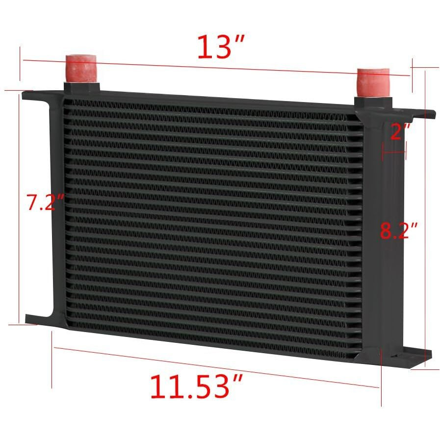 G-Plus Universal 25 Row 10An-An10 Black Engine Transmission Oil Cooler Kit & Oil Filter Relocation Kit Aluminum