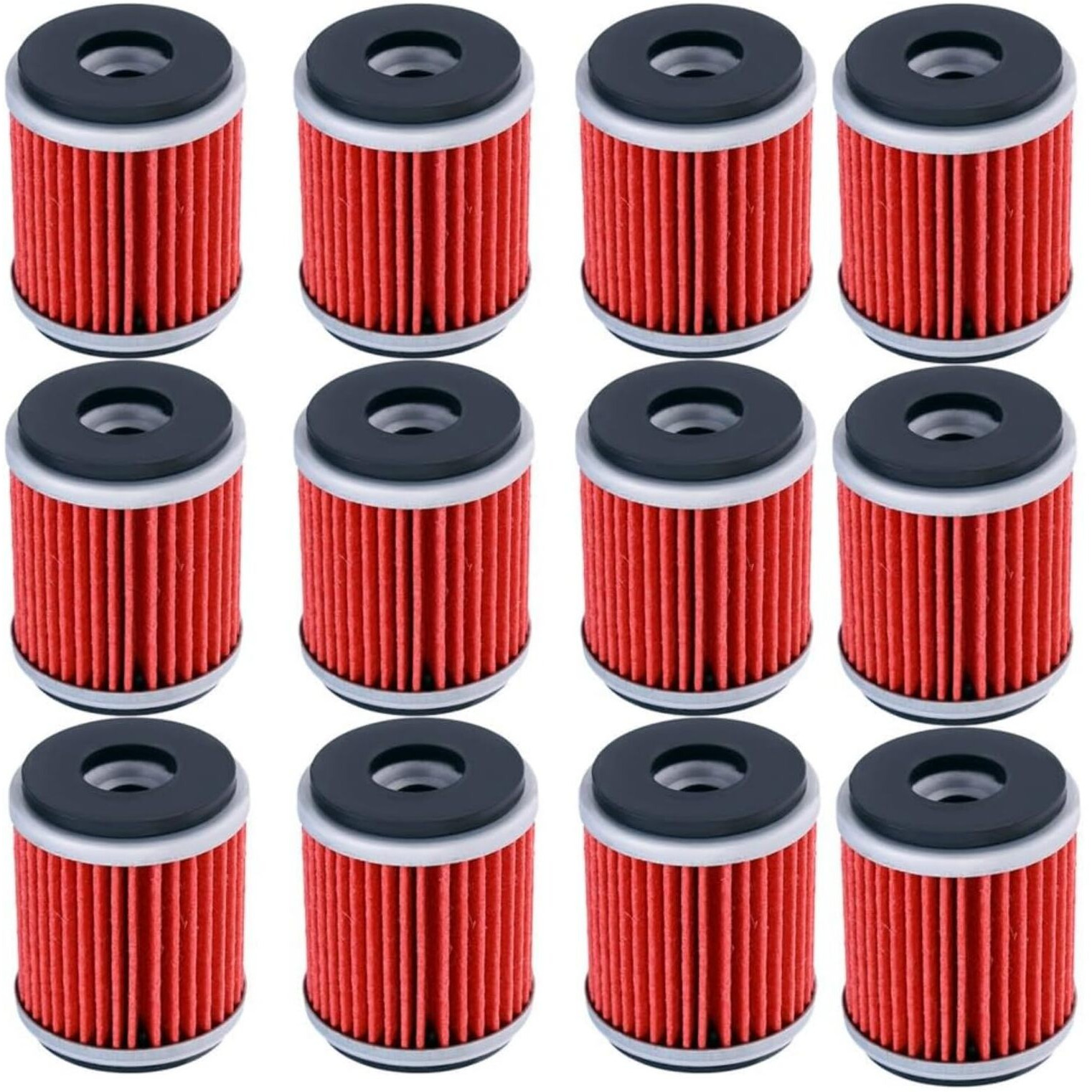 Haokixin 12 Pcs Oil Filter Fits For Yamaha Yz250 Yz250F Yz450F Yfz450 Yfz450X Yfz450R Yfz450W Wr250F Wr450F Wr250X Yfm250R Xt250, Ybr250, Raptor 250