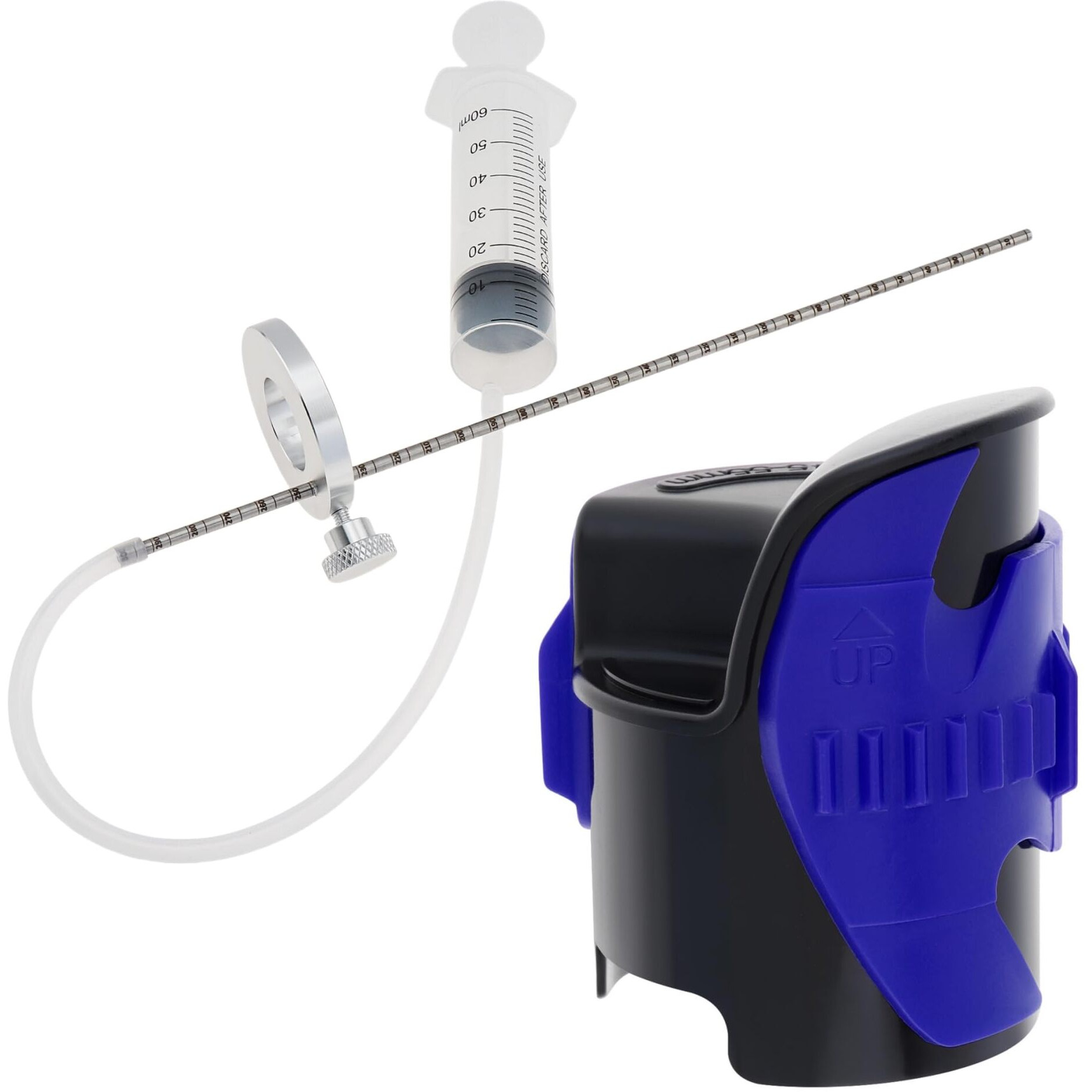 Windance Motorcycle Front Fork Maintenance Tool Kit,Fork Seal Saver Cleaner 45Mm-55Mm Shock Repairing Tool + Fork Suspension Oil Level Measurement Gauge Oil Syringe Tool (Blue)
