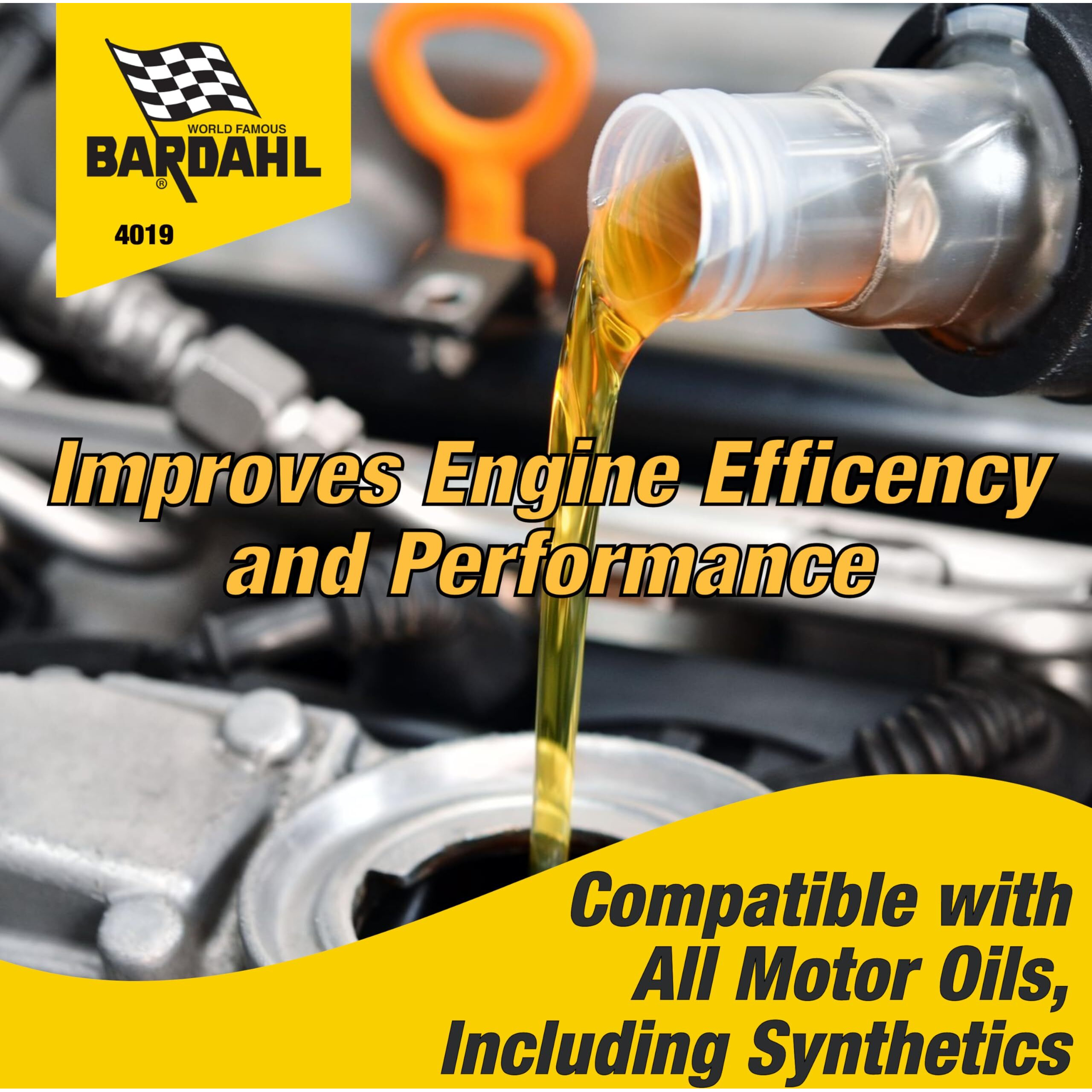 Bardahl 4019 Engine Tune-Up And Flush - Engine Restore Motor Oil Additive For Cleaning And Increasing Performance - Car Engine Flusher Treatment - Made To Extend Vehicle Life And Improve Efficiency