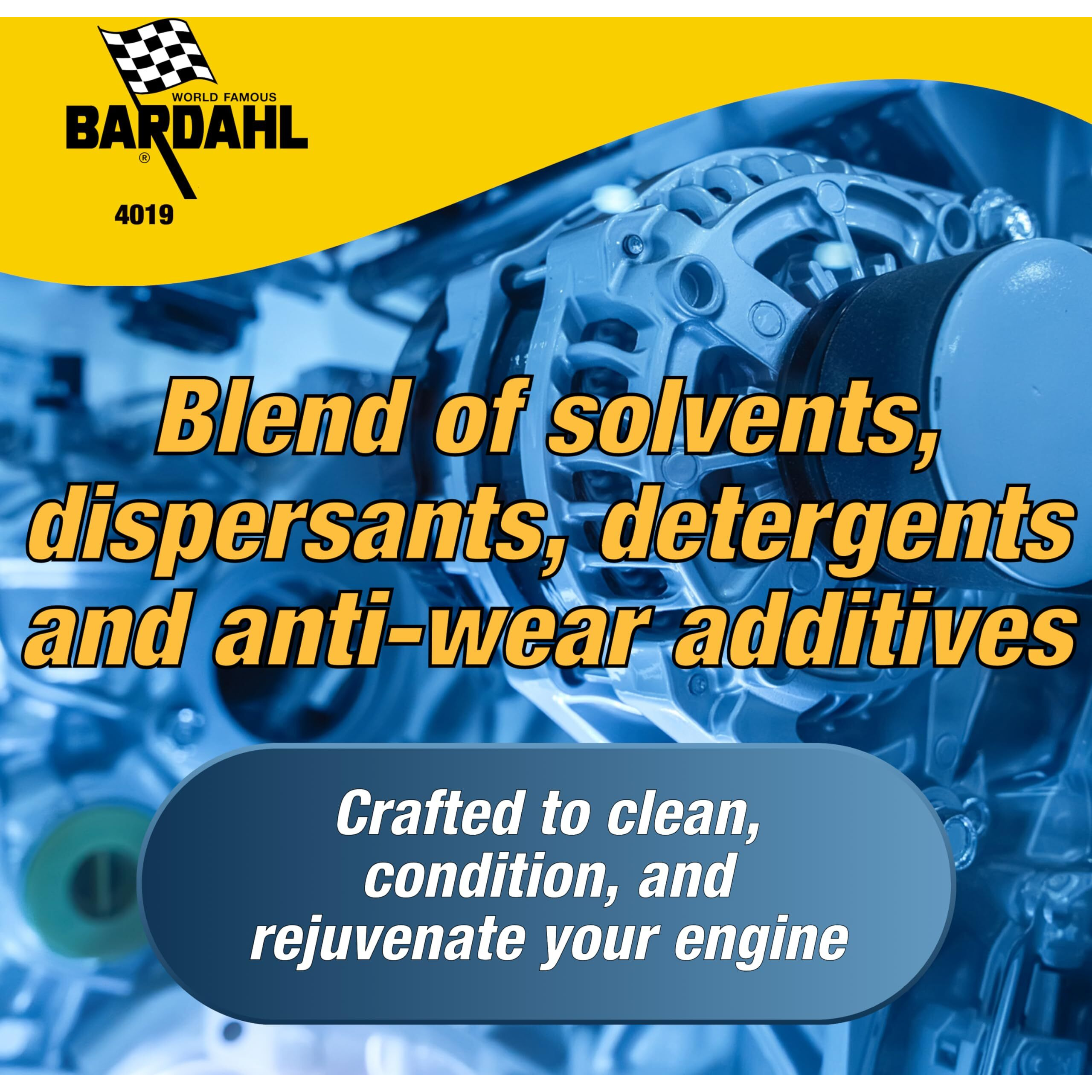 Bardahl 4019 Engine Tune-Up And Flush - Engine Restore Motor Oil Additive For Cleaning And Increasing Performance - Car Engine Flusher Treatment - Made To Extend Vehicle Life And Improve Efficiency