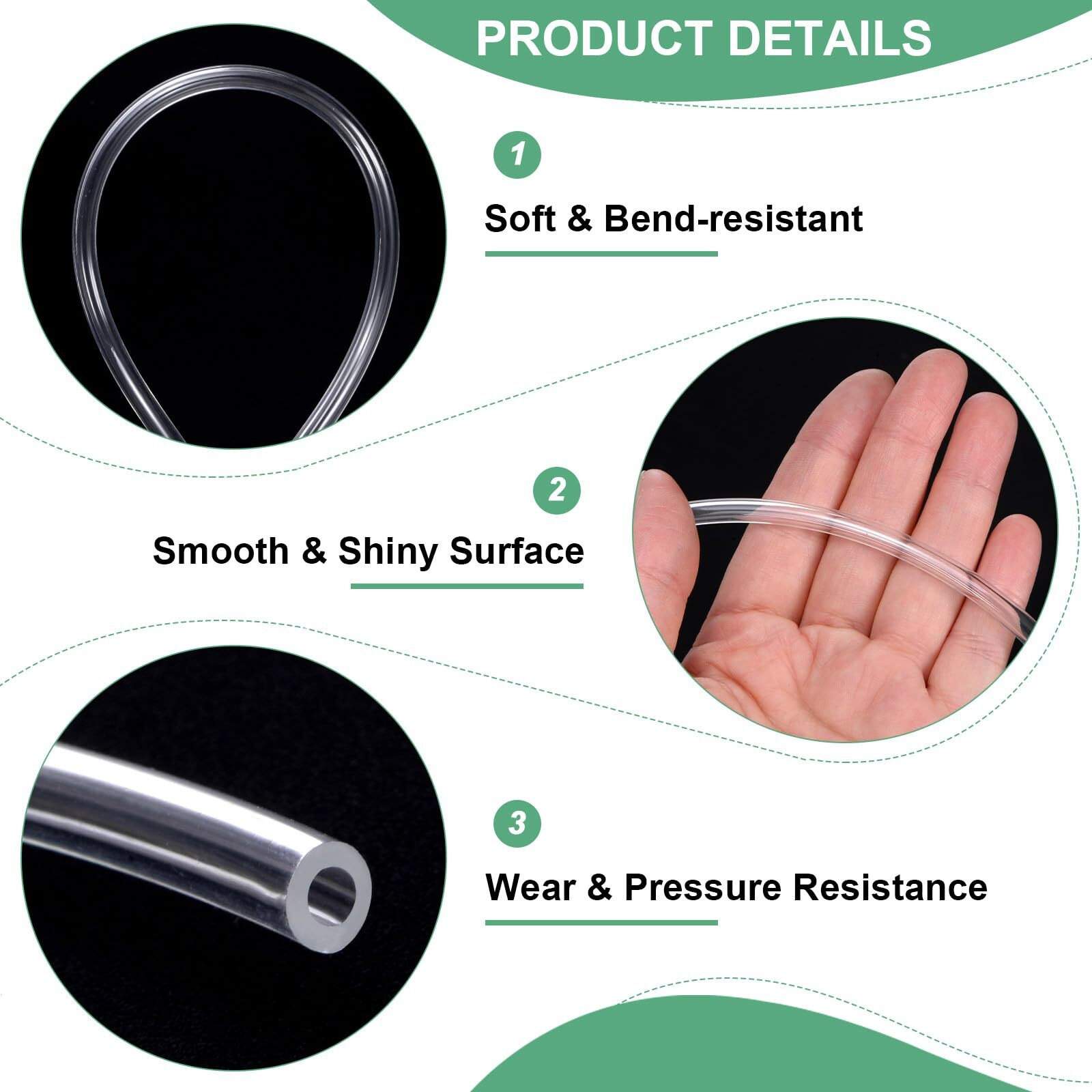 M Meterxity Tubing Carburetor Fuel Vent Line, 2.5Mm(0.1"") Id 5Mm(0.2"") Od 2M(7') Long Polyurethane Gas Oil Tube For Atv/Go Kart/Dirt Bike, Universal Petrol Pipe Replacement [Clear]