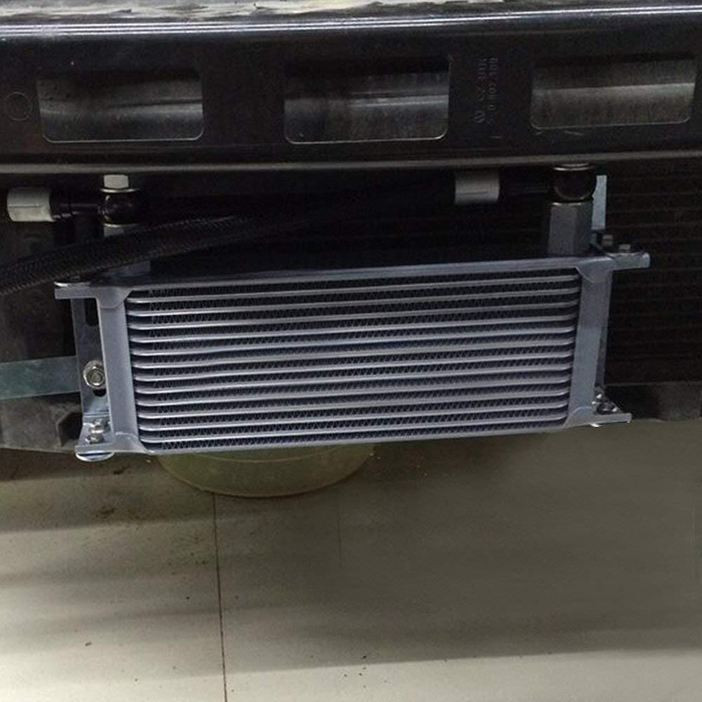 G-Plus 19 Row An10-10An Aluminum Engine Transmisson Oil Cooler Kit & Oil Cooler Kit English-Style B Silver