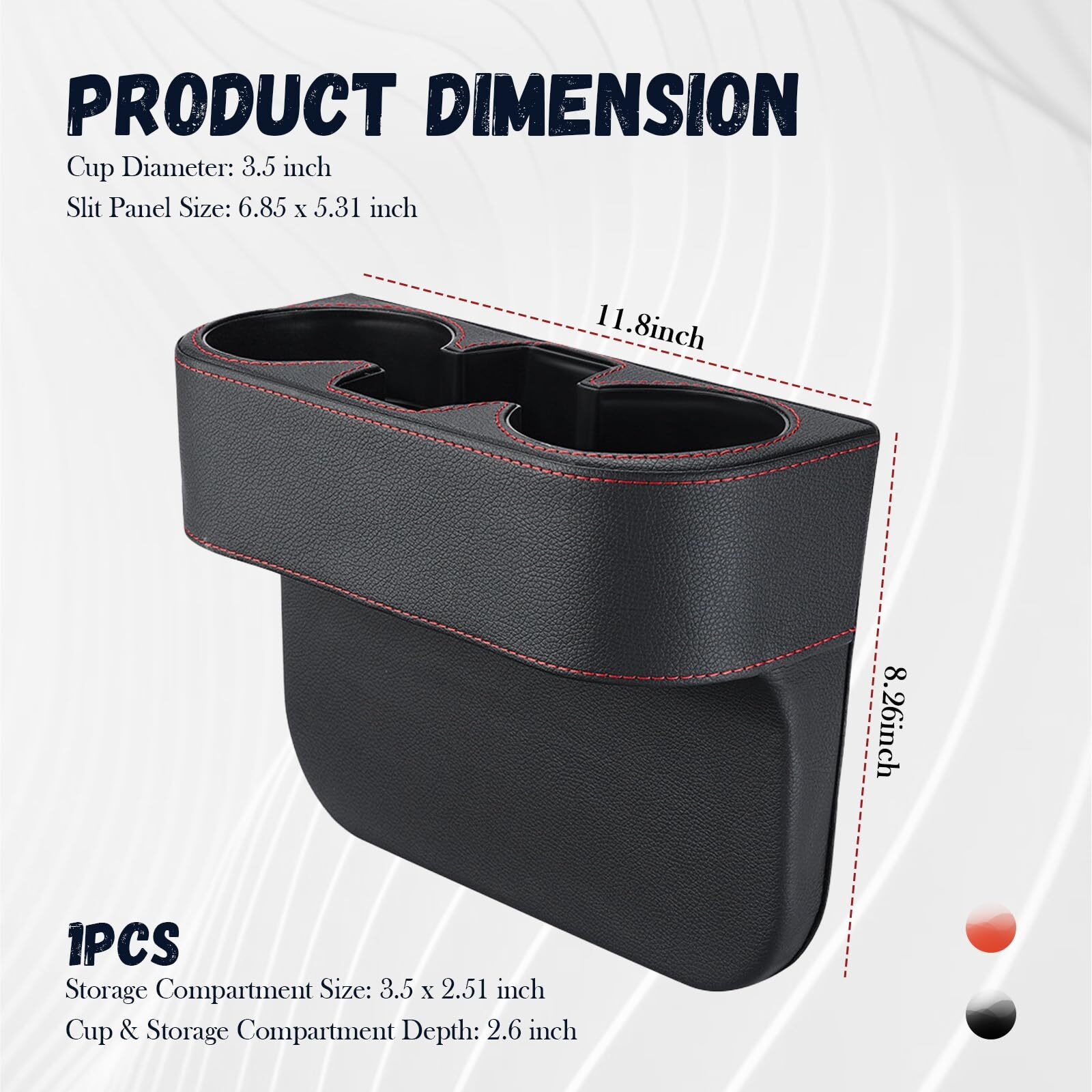 Ygdmd Car Cup Holder Expander,Multi-Functional Car Seat Side Gap Filler Organizer With Cars Phone Holder&Drink Holder,Leather Cars Console Organizer For Most Vehicles