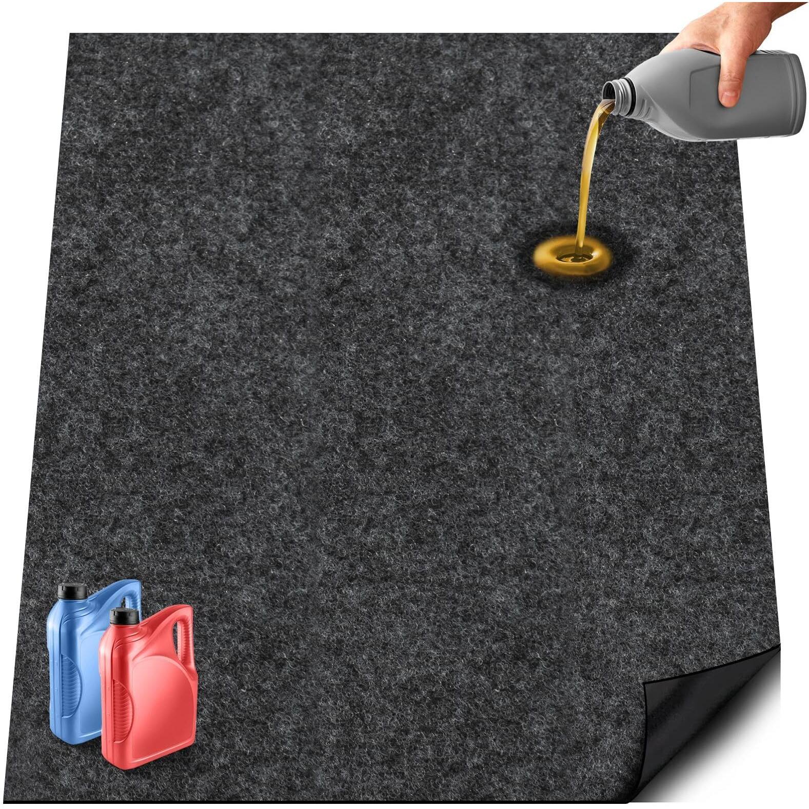 Tixanf 60 X 72 Inch Garage Floor Mat Under Car,Oil Spill Mat,Premium Maintenance Mat,Waterproof Rubber Backing Layer Protects Garage Floor Surface