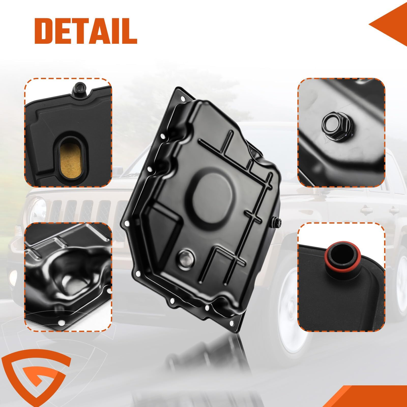 Transmission Oil Pan Kit With Transmission Filter And Gasket Fit For Dodge Dakota Durango Challenger Charger Magnum & Fit For Jeep Liberty Wrangler 42Rle Transmission Replaces 52852912Ac 265-818