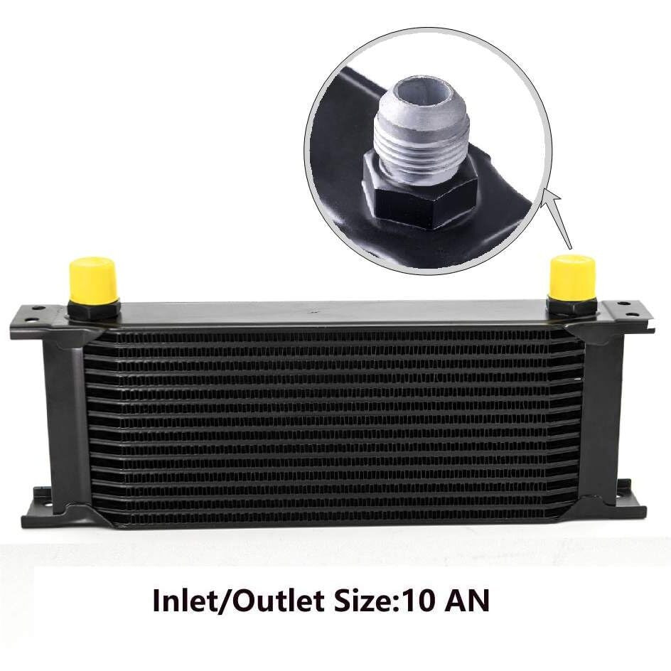 Zhsymx 15 Row An10-10An Stacked Plate Oil Cooler With 6An 8An Adapter Universal Engine Transmission British Radiator Oil Cooler Condenser Aluminium Alloy Black