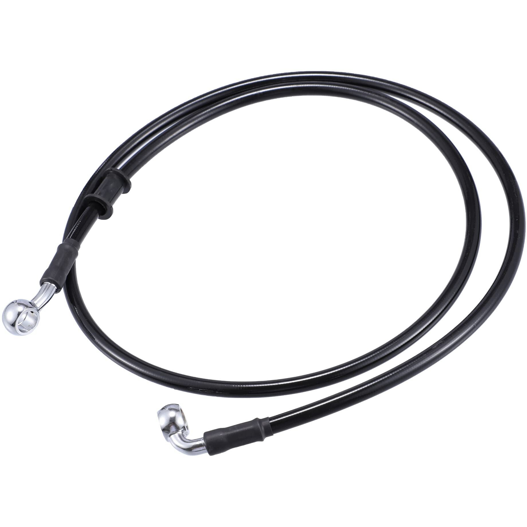 X Autohaux 120Cm An3 M10 Car Hydraulic Brake Line Oil Hose Pipe Fitting 28 90 Stainless Steel For Car Motorcycle Dirt Racing Bike Black