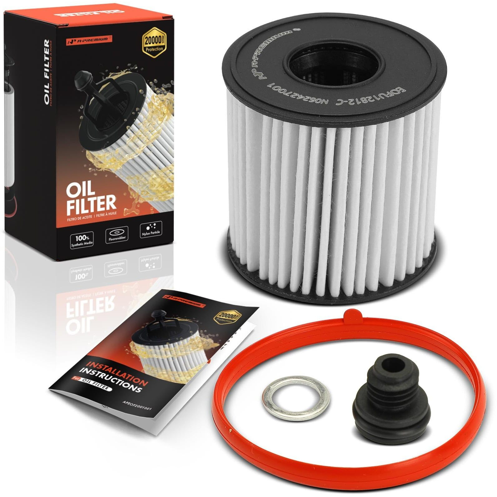 A-Premium 20K Miles Upgrated Protection Oil Filter Compatible With Hyundai & Kia Models - Elantra 2021-2024, Sonata 2020-2024, Kona 2022-2024, K4 2025