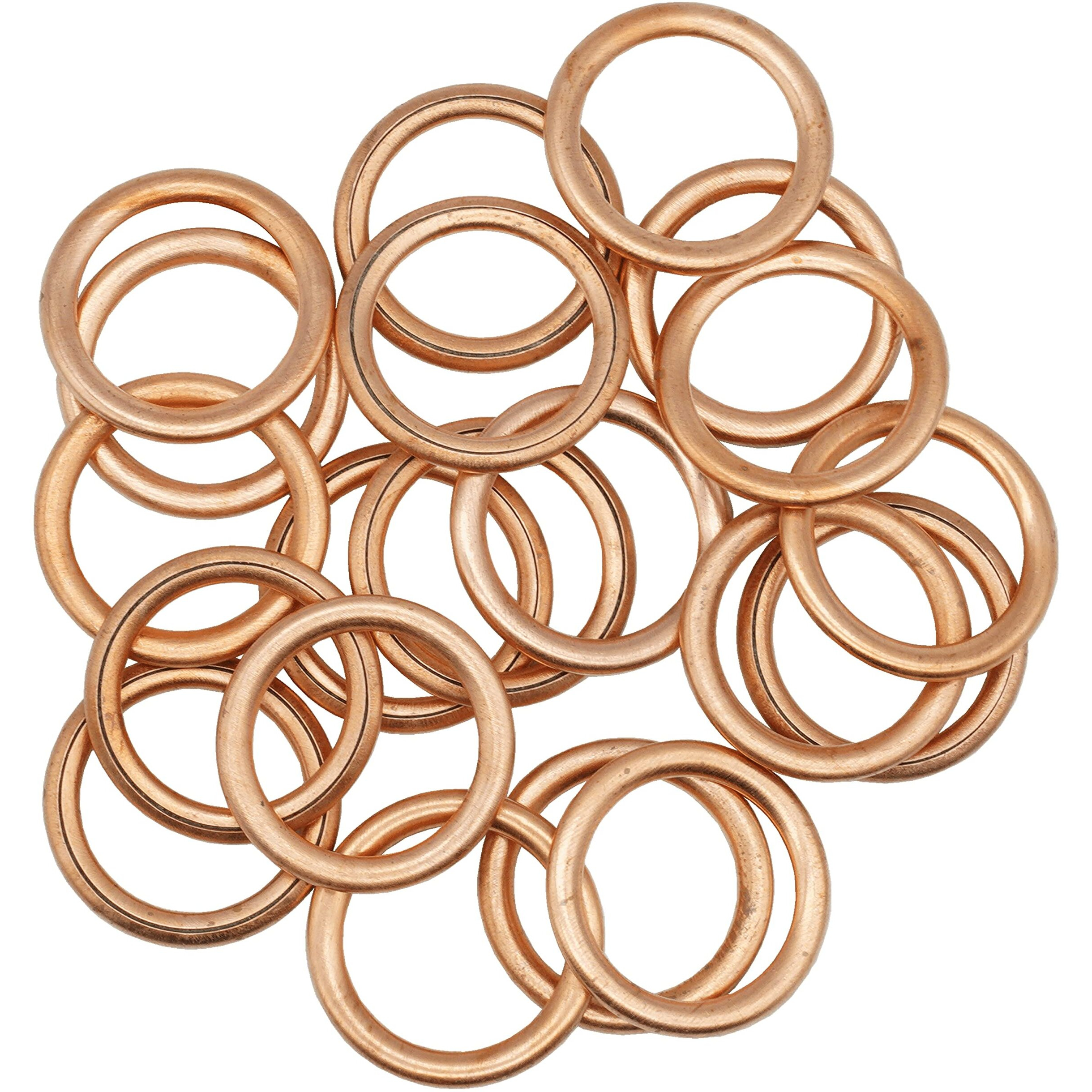 Dsnaduo 20 Pcs Oil Drain Plug Gasket,Copper Crush Washer M16 Replaces 11137546275 Fits Mini Cooper, Cooper S, Paceman, Clubman, Countryman N12 N14 N16 N18 (22X16X2.0Mm)
