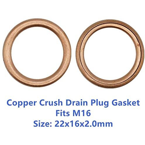 Dsnaduo 20 Pcs Oil Drain Plug Gasket,Copper Crush Washer M16 Replaces 11137546275 Fits Mini Cooper, Cooper S, Paceman, Clubman, Countryman N12 N14 N16 N18 (22X16X2.0Mm)