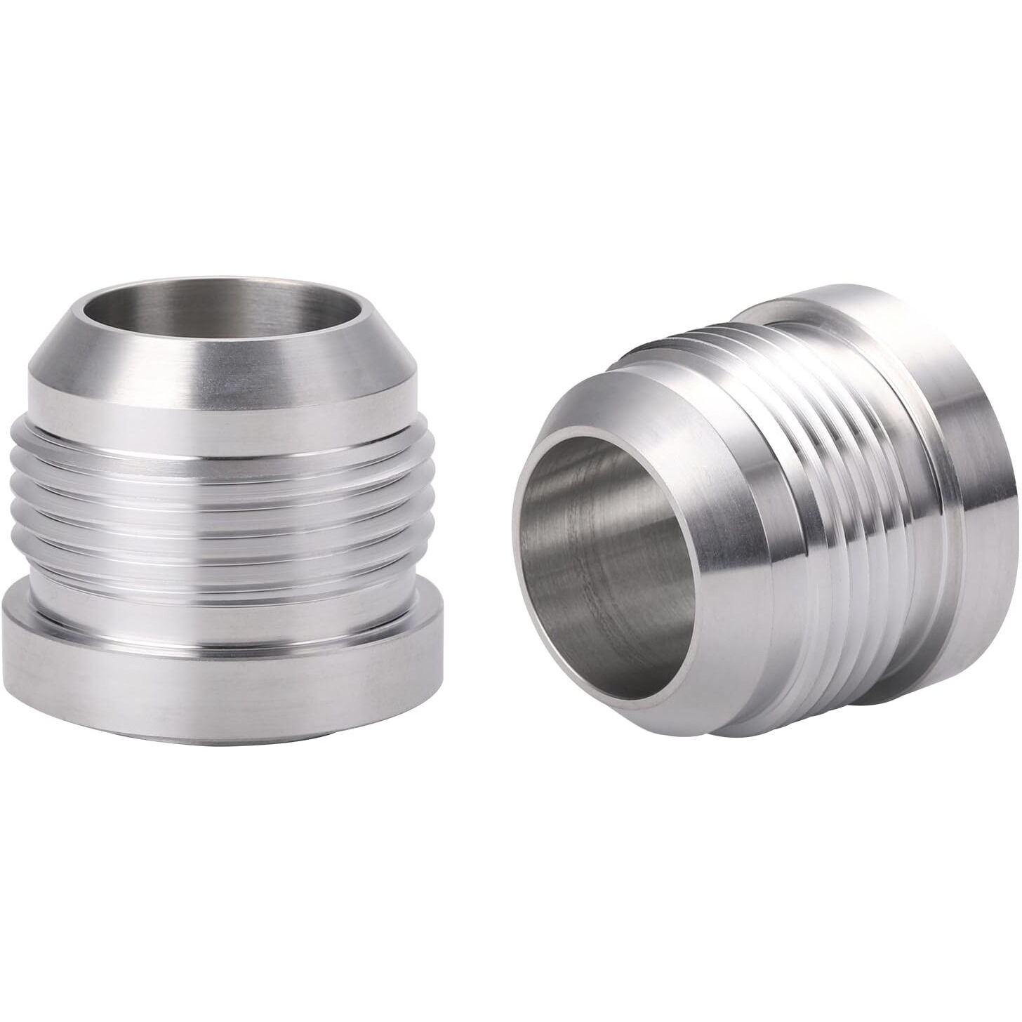 Podavelle 16An Male Flare Weld On Fitting Bung Adapter For Fuel Oil Hose Tank Aluminum, Pack Of 2