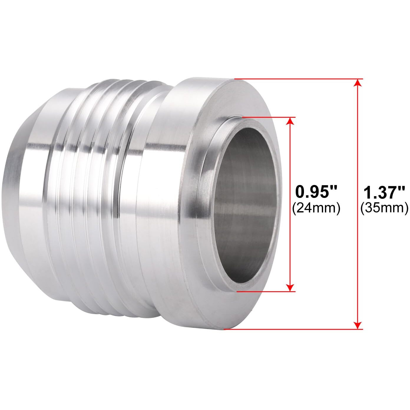Podavelle 16An Male Flare Weld On Fitting Bung Adapter For Fuel Oil Hose Tank Aluminum, Pack Of 2