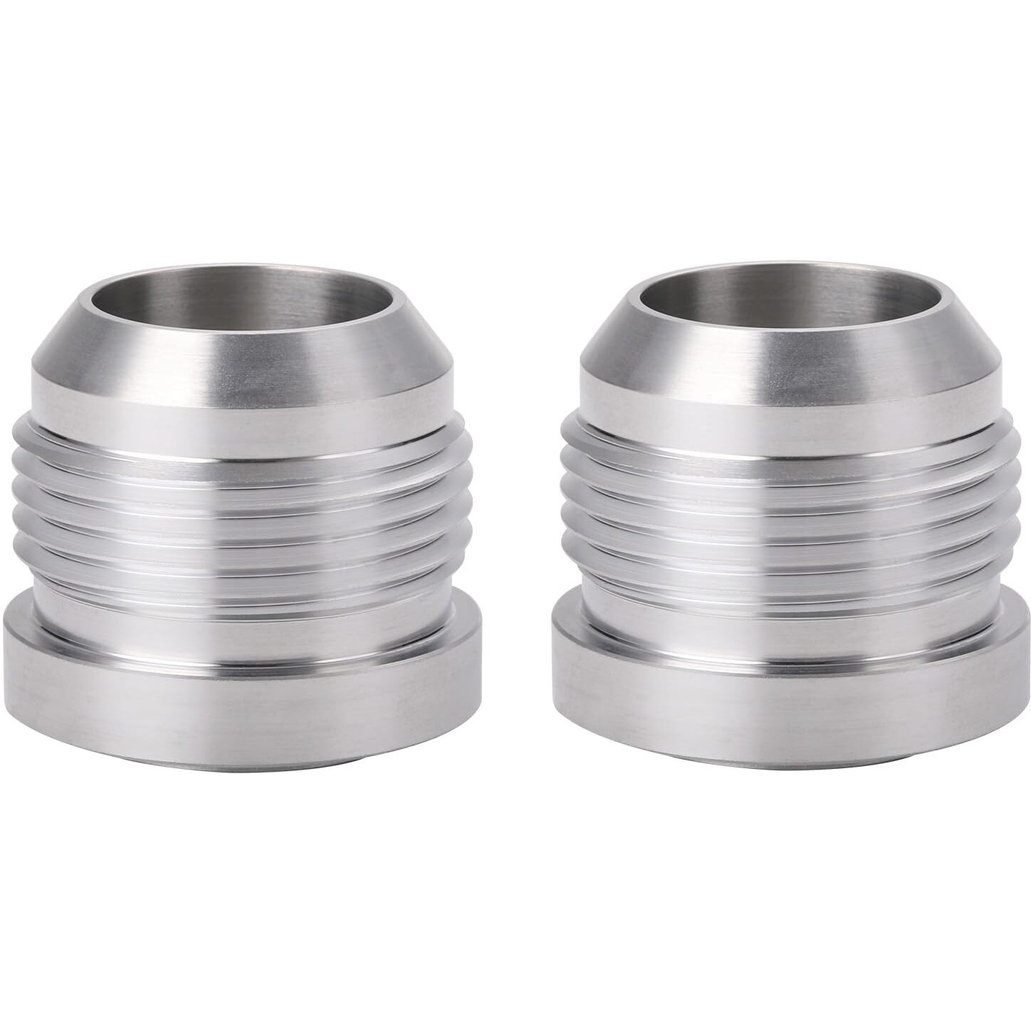 Podavelle 16An Male Flare Weld On Fitting Bung Adapter For Fuel Oil Hose Tank Aluminum, Pack Of 2