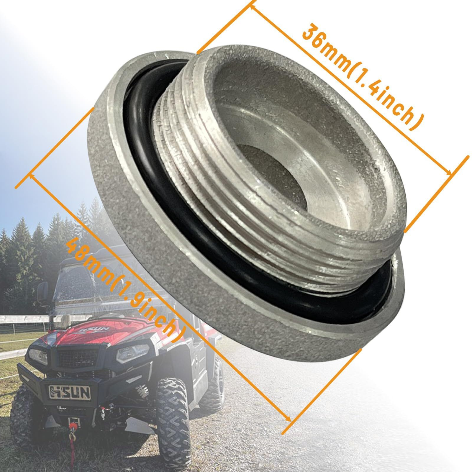 Chikia Oil Drain With O-Ring Compatible With Hisun Utv Atv 250,450,500,550,700,750,800,1000 Hisun,Massimo,Bennche,Coleman,Axis,Cub Cadet