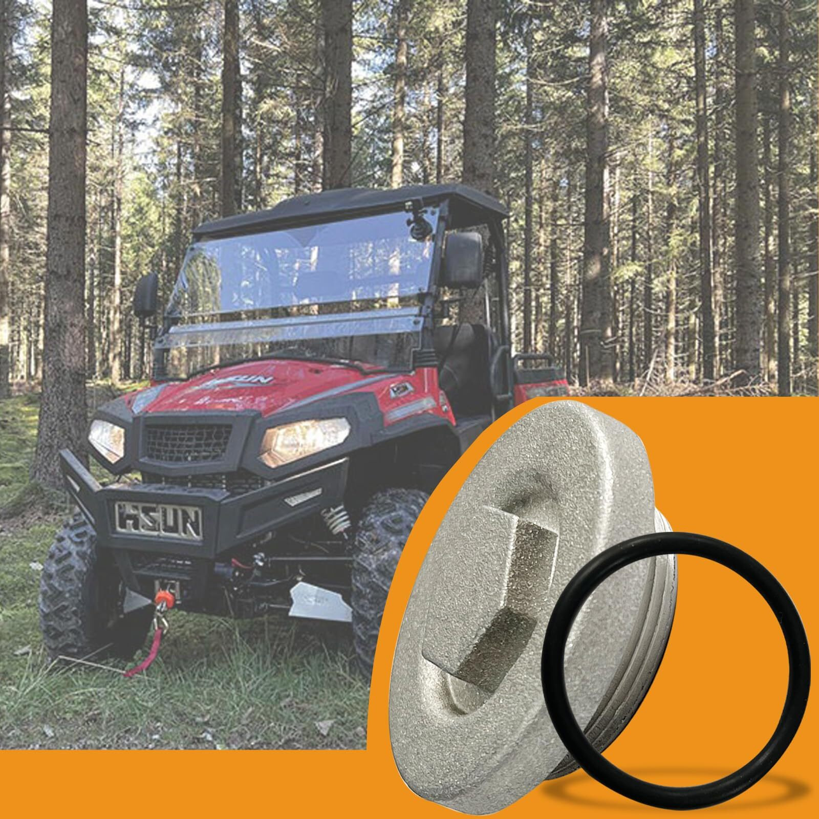 Chikia Oil Drain With O-Ring Compatible With Hisun Utv Atv 250,450,500,550,700,750,800,1000 Hisun,Massimo,Bennche,Coleman,Axis,Cub Cadet