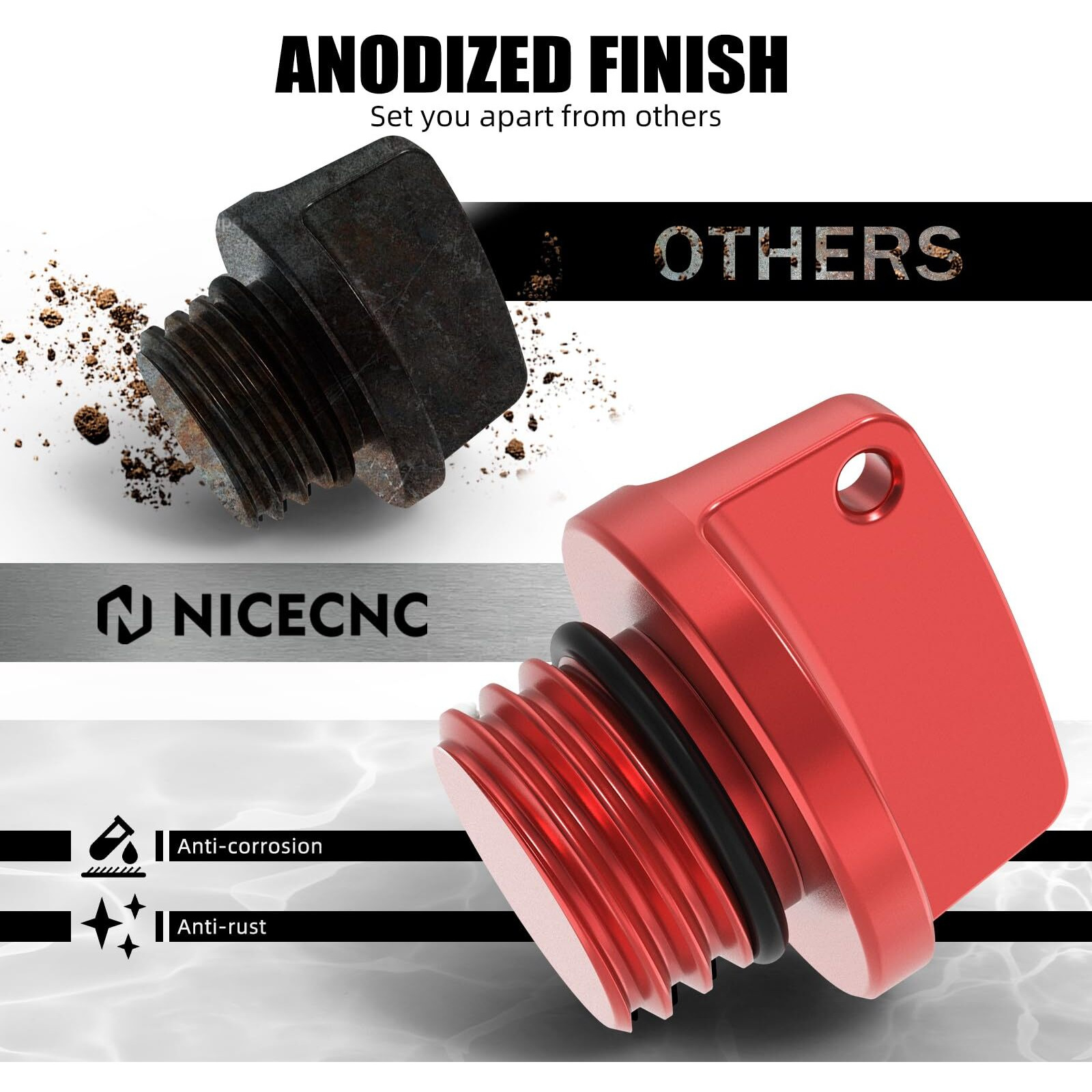Nicecnc Oil Filler Plug Cap M20 Red Compatible With Yamaha Yz 65 80 125/X 250/X Yz250F Yz450F Yz250/450Fx Wr250F Wr450F Wr250R Mt-09/Fz-09, Compatible With Ducati 848 1199 Panigale/S,See Fitment