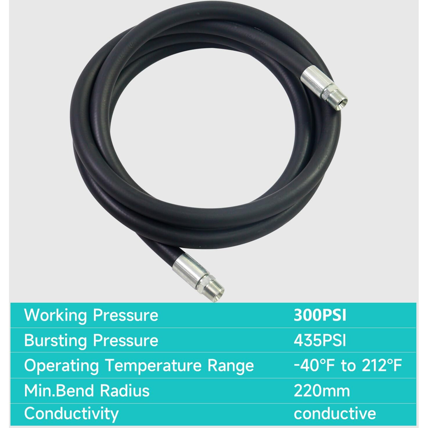 Crefitech 1"&quotX 13.1Ft Fuel Transfer Hose,Inlet 1"" Npt & Outlet 1"" Npt Fittings 1 Inch Id Fuel Hose For Dispensing Diesel Gasoline Kerosene Biodiesel Oil