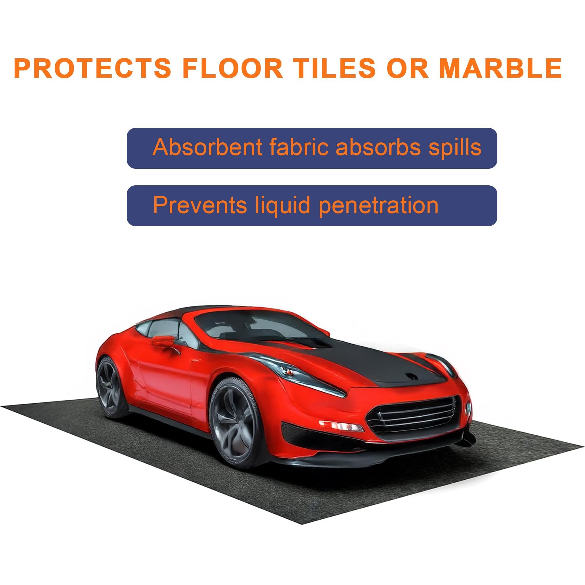22' X 7'4"" Ft Garage Mats For Floor,Garage Rugs And Mats For Under Car,Oil Spill Mat,Garage Carpet,Reusable, Washable, Protects Floor.