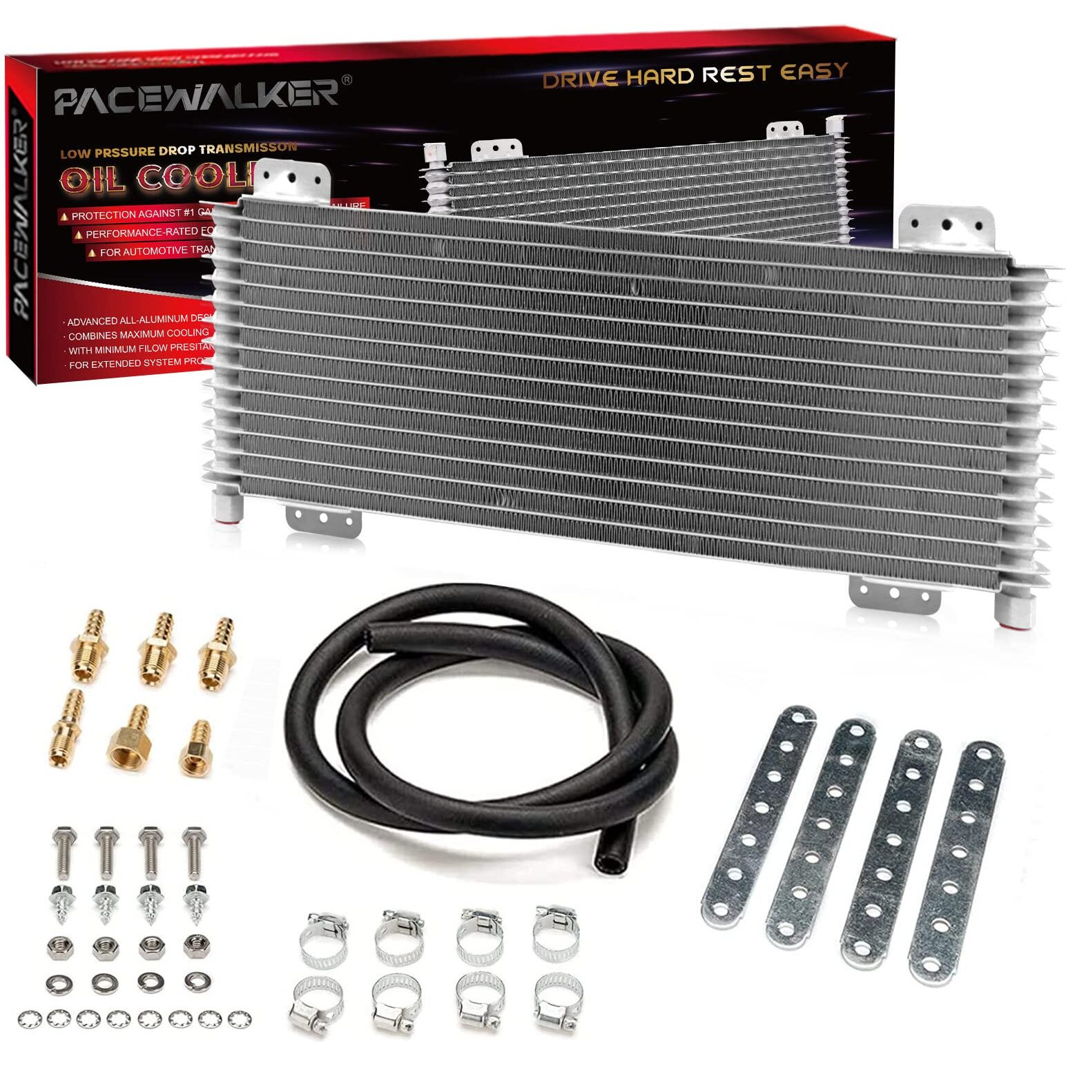 Pacewalker Transmission Oil Cooler 40,000 Gvw Low Pressure Drop Lpd47391 47391 With Mounting Hardware