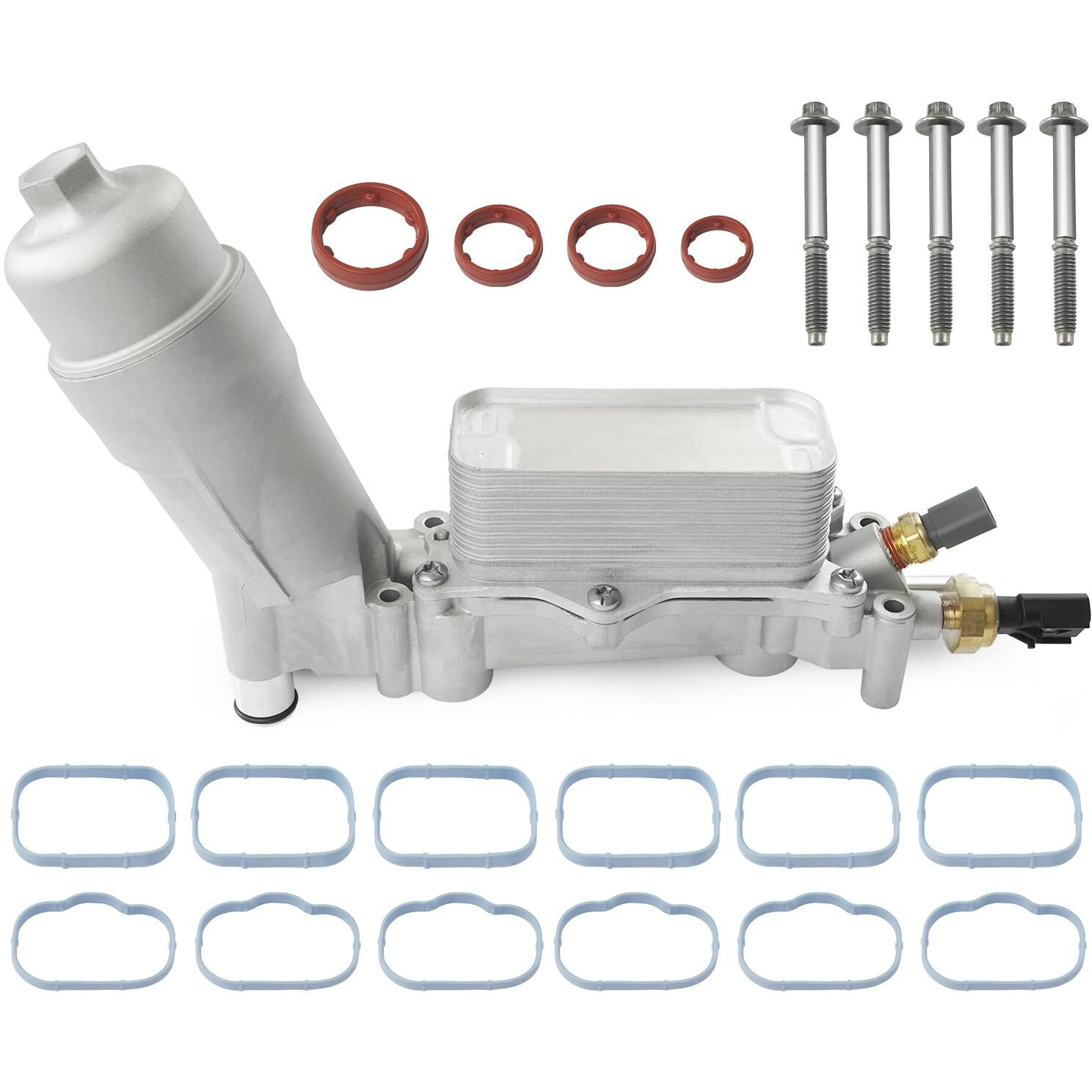 926-959 Upgrade Aluminum Engine Oil Filter Housing Oil Cooler Kit For 2017-2018 Jeep Wrangler Grand Cherokee Dodge Challenger Charger Journey Caravan Durango Chrysler 200 300 Ram Promaster 3.6 926-876