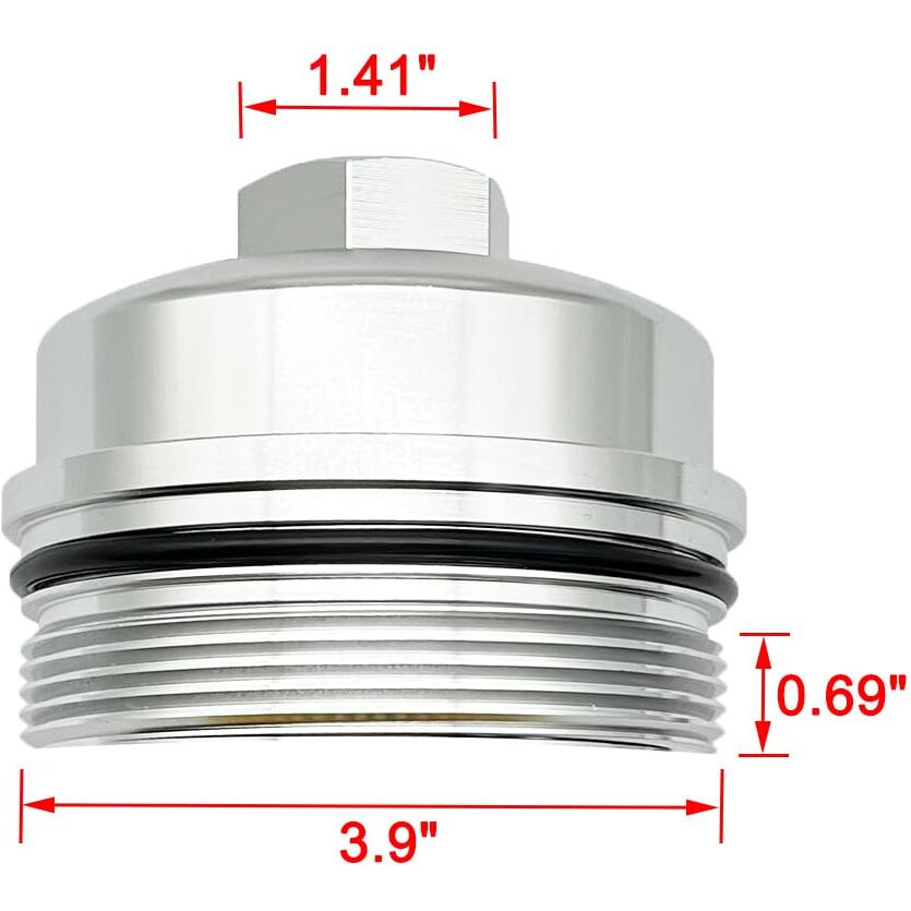 Ifjf Ec781 Oil Filter Cap Billet Aluminum Anodized Replacement For Fl2016 2003-2007 6.0L 2008-2010 6.4L Powerstroke F250 F350 F450 F550 Super Duty 2003-2005 Excursion 1840754C91 3C3Z-6766-Ca
