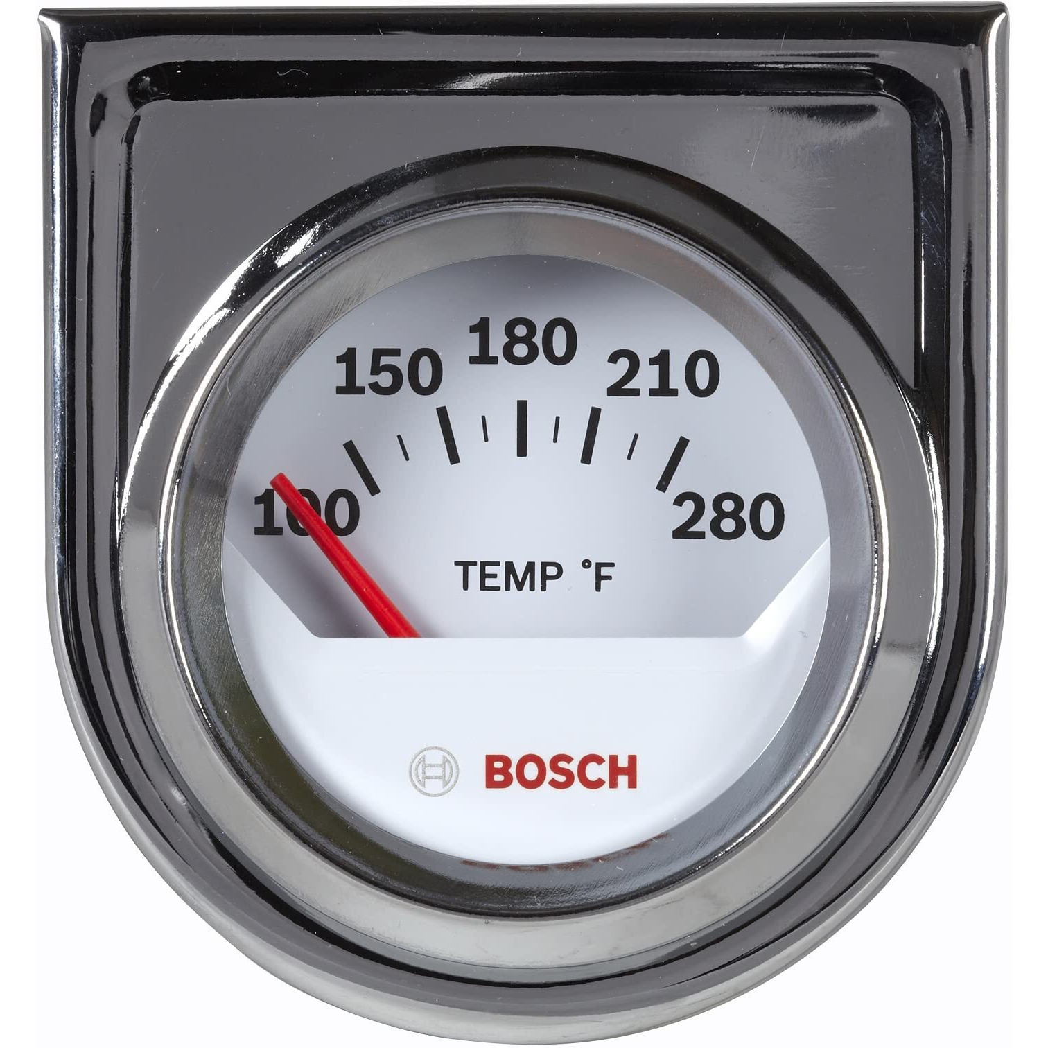 Bosch Sp0F000040 Style Line 2"" Electrical Water/Oil Temperature Gauge (White Dial Face, Chrome Bezel)
