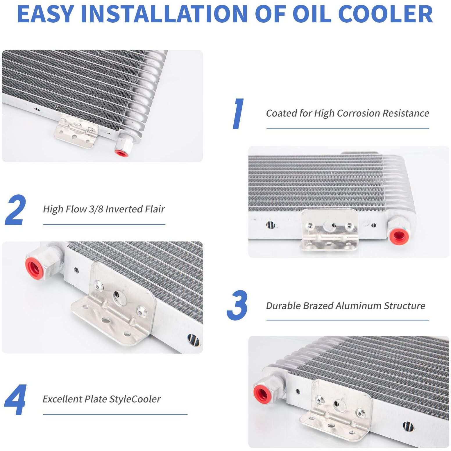 40K Transmission Oil Cooler Lpd47391 Compatible With Heavy Duty 40,000 Gvw Max - Low Pressure Drop, Transmission Cooler Kit With Mounting Hardware,Lpd47391 40K Transmission Oil Cooler Kit