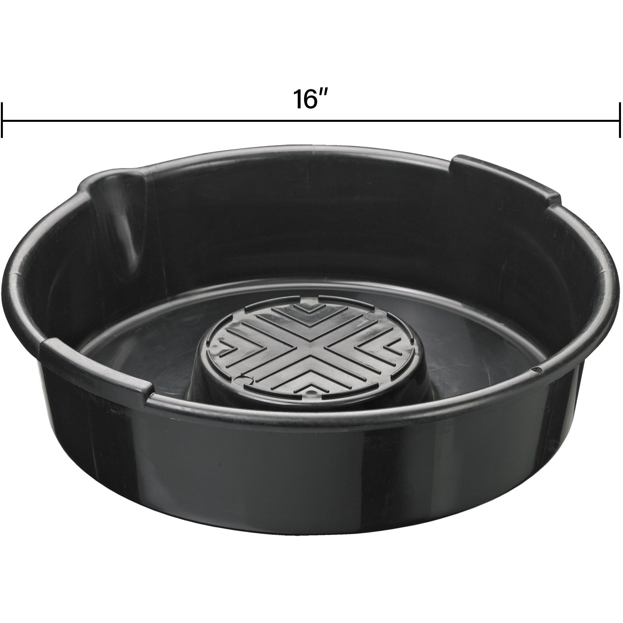 Scepter Am03896 8.4 Quart Round Oil Drain Pan For Engine Oil, And Other Automotive Fluids Including Anti-Freeze, Transmission Fluid And More, 15.87-Inch X 16.51-Inch X 4.2-Inch, Black