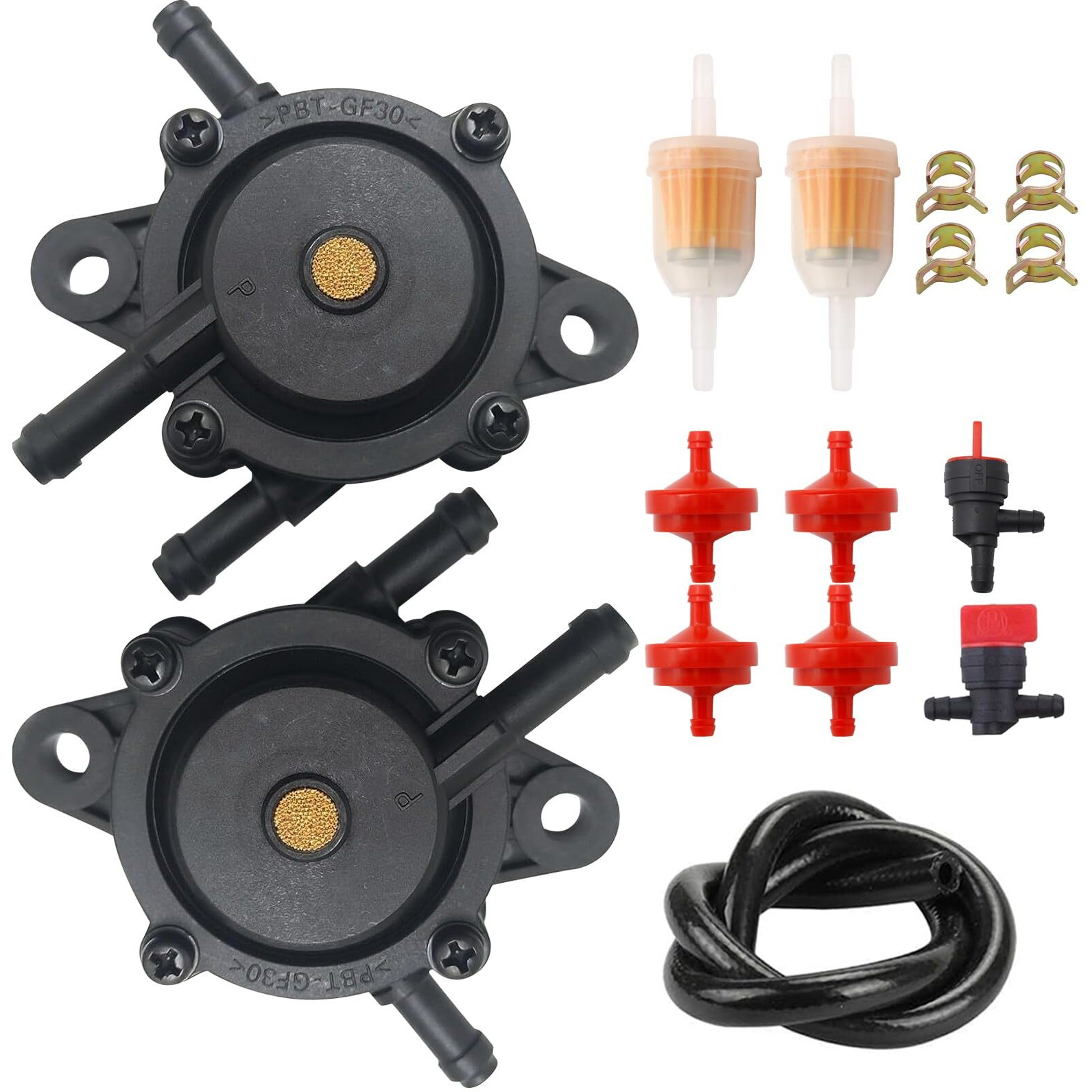 Fuel Pump With Strainers And Oil Hose For Kohler 17Hp-25Hp Lawn Mower Kohler 7000 Series Cub Cadet Briggs And Stratton Mikuni John Deere Kawasaki Yamaha Golf Cart Fuel Pump 808656 808492