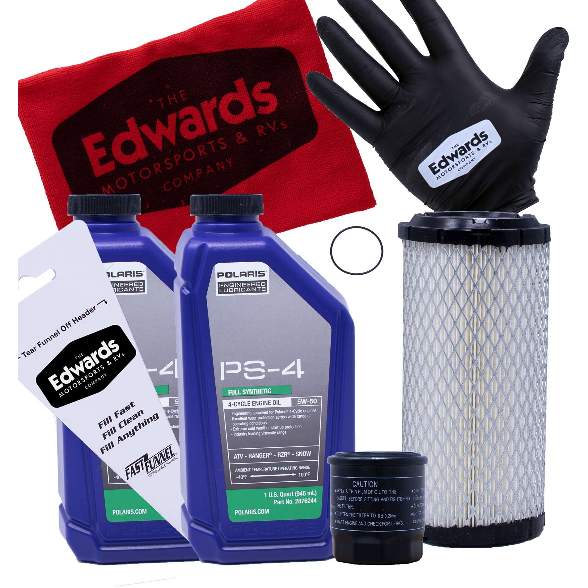 Edwards Oil Change Kit Fits 2018-2022 Polaris Ranger 150 Side X Side Utv With Air Filter