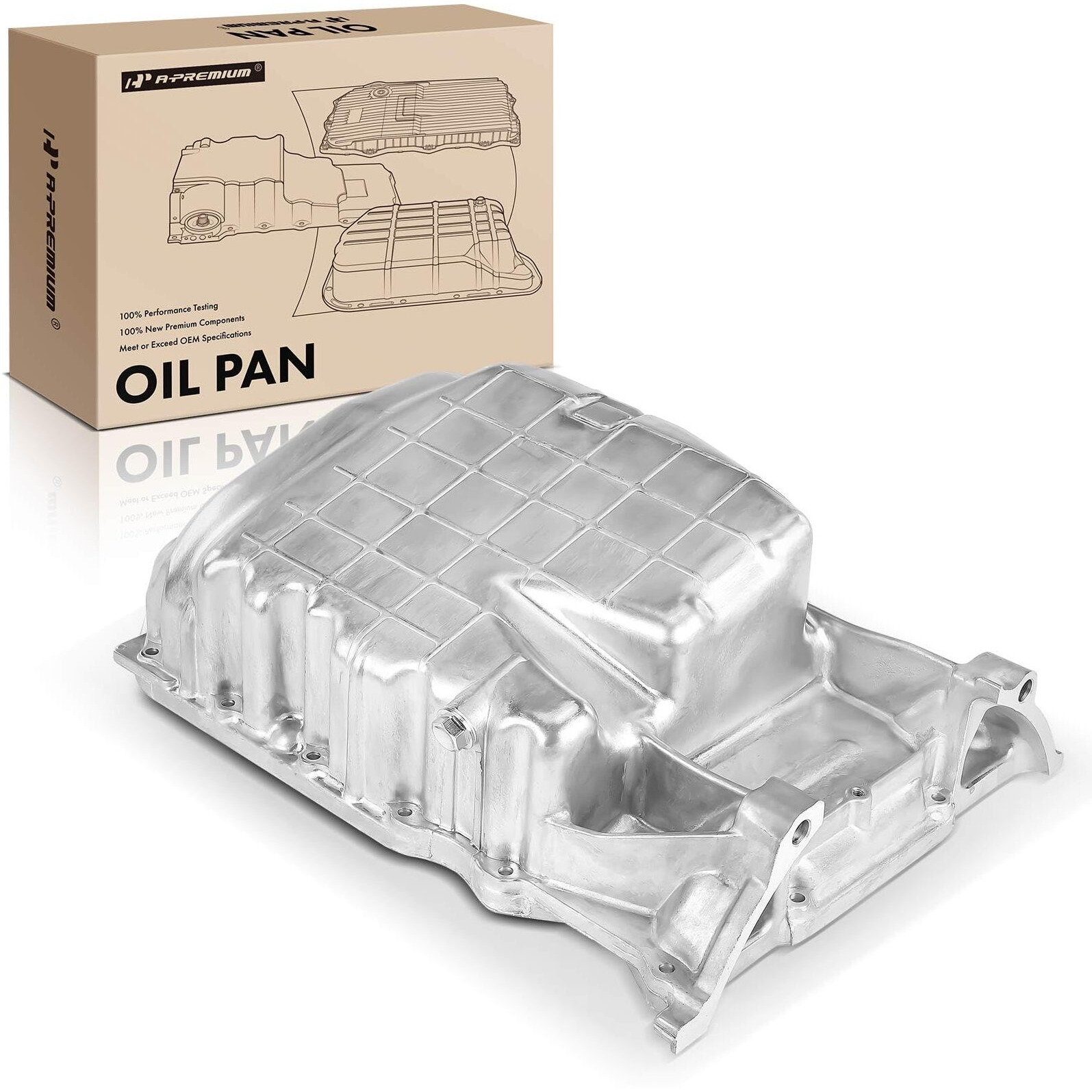 A-Premium Engine Oil Pan Sump With Drain Plug Compatible With Honda Accord 2008-2012, Crosstour 2012-2014, Acura Tsx 2008-2014, 2.4L Gas