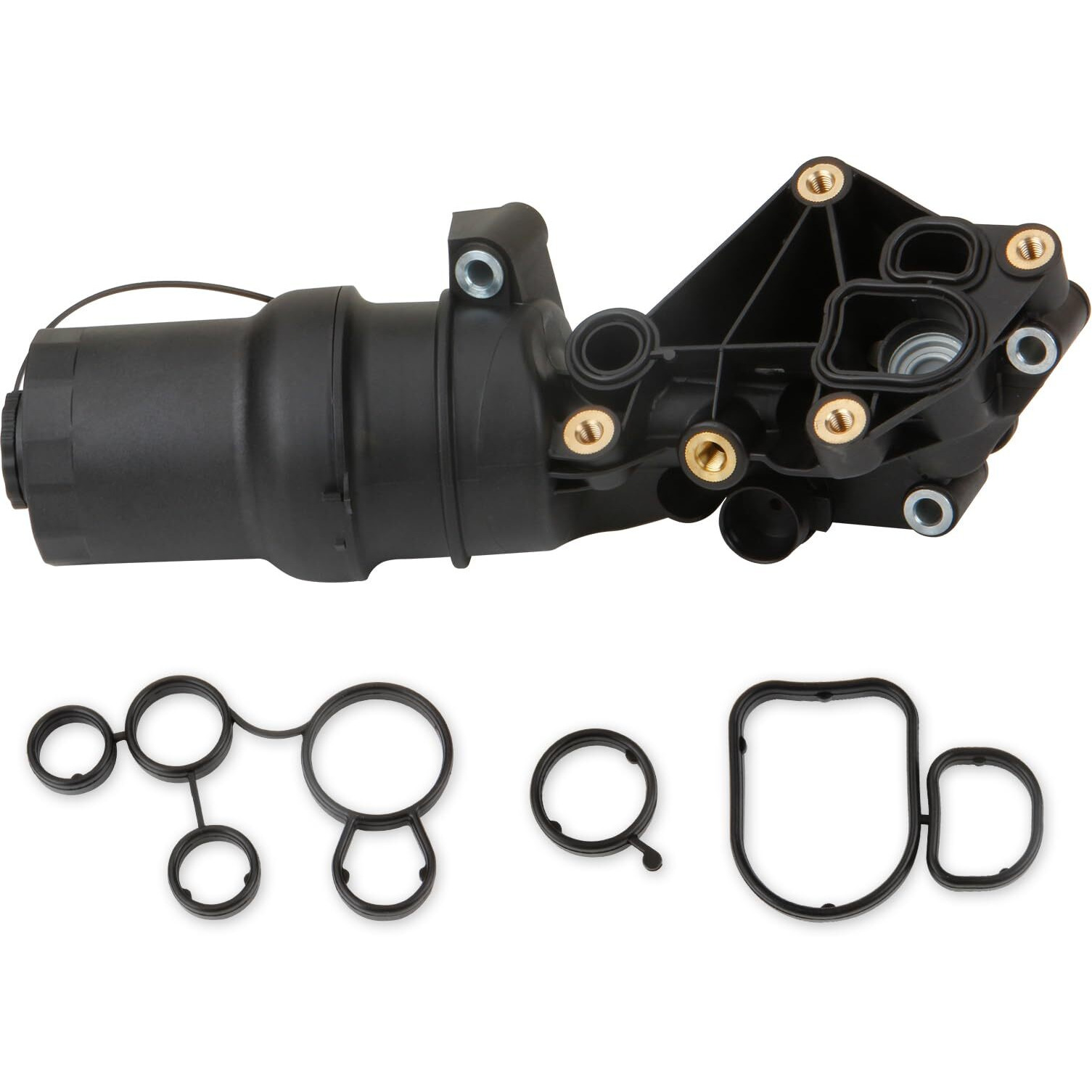 Miliparts Engine Oil Cooler Filter Housing Assembly Adapter Kit With Oil Filter Gasket Sensor Adapter Compatible With Audi Ttrs Mk2 Vw New Beetle Golf Jetta Rabbit 2.5L Oe Part 07K115397A 07K115397B
