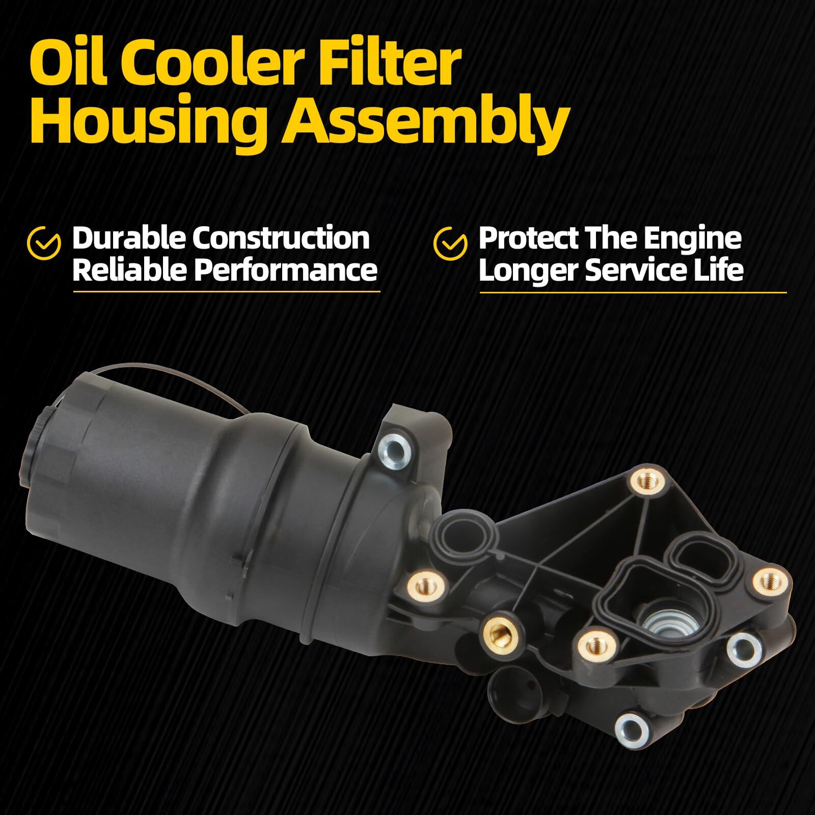 Miliparts Engine Oil Cooler Filter Housing Assembly Adapter Kit With Oil Filter Gasket Sensor Adapter Compatible With Audi Ttrs Mk2 Vw New Beetle Golf Jetta Rabbit 2.5L Oe Part 07K115397A 07K115397B