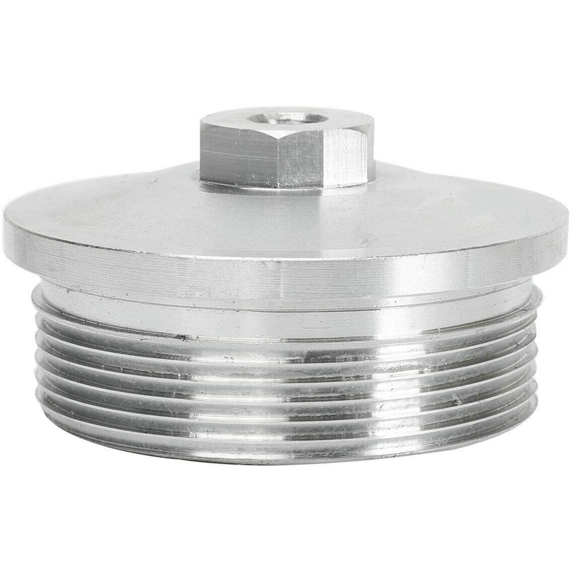 Billet Oil & Fuel Filter Silver 1/8"" Npt Port Caps - Compatible With 2003-2007 F-Ord Powerstroke Diesel 6.0 F250 F350 F450 F550 6.0L Powerstroke Diesel - Silver (Pack Of 2)